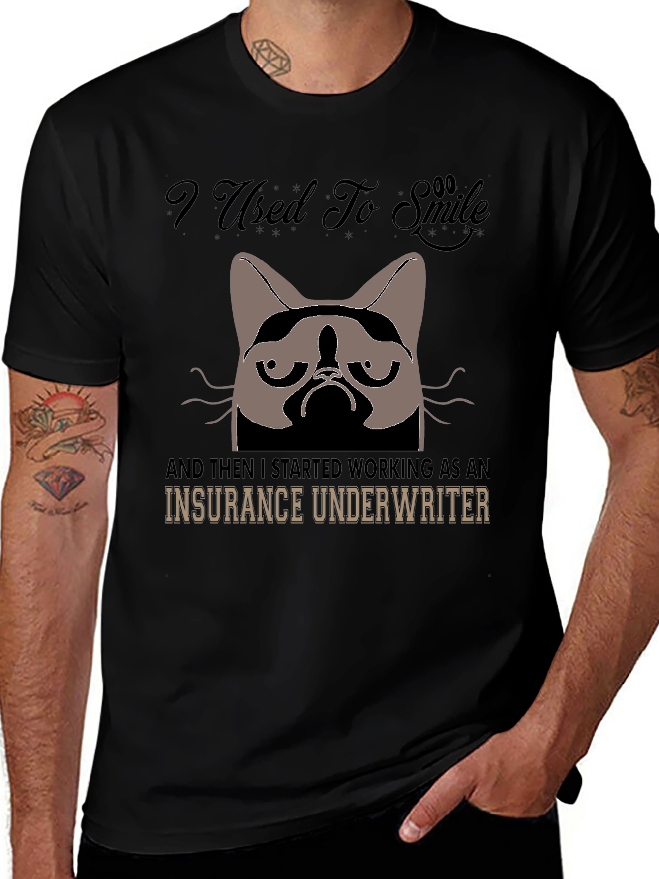 I Used To Smile Insurance Underwriter Grumpy Cat T-Shirt