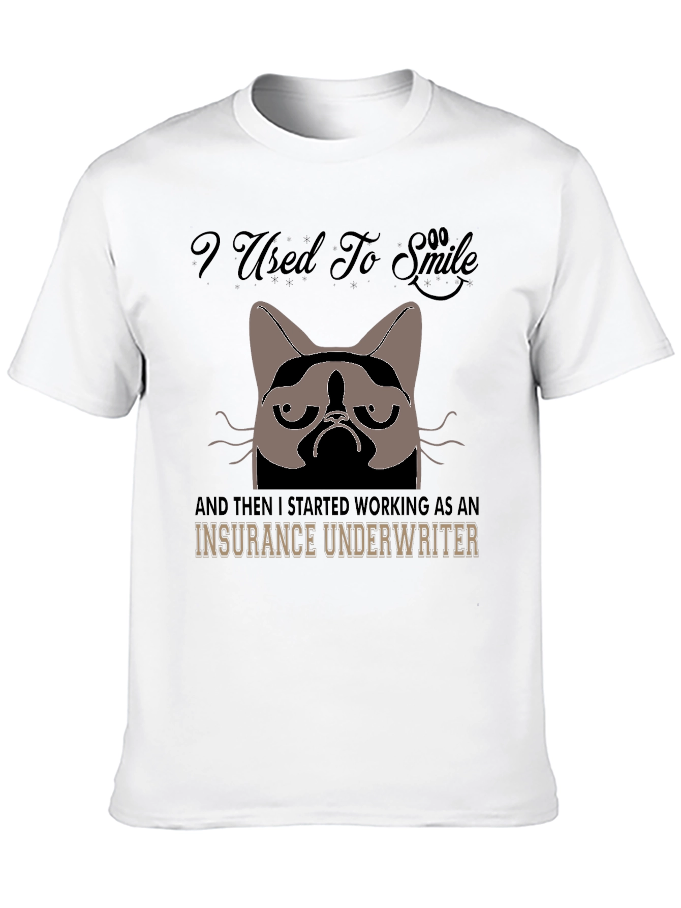 I Used To Smile Insurance Underwriter Grumpy Cat T-Shirt