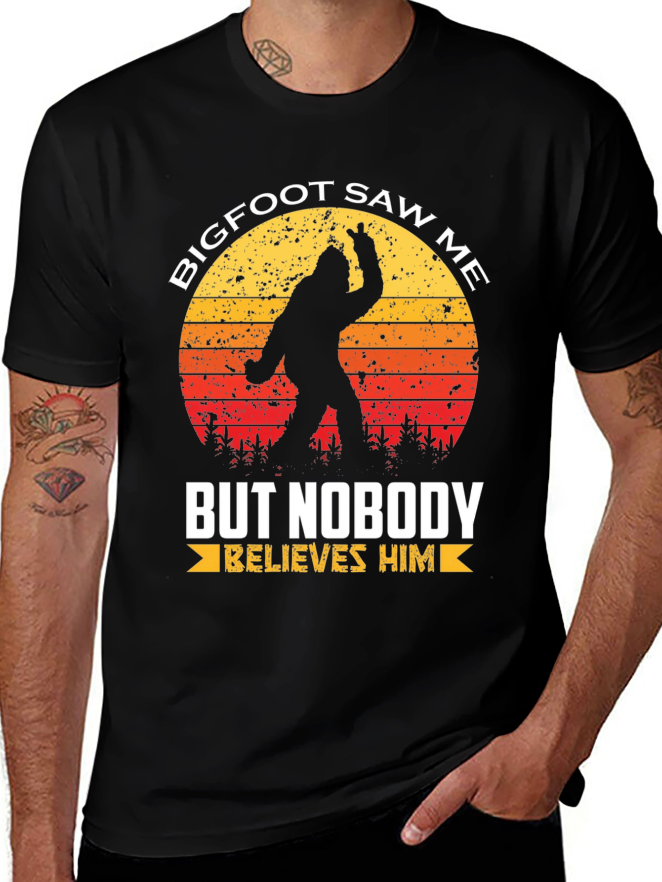 Bigfoot Saw Me T-Shirt - Novelty Graphic Tee