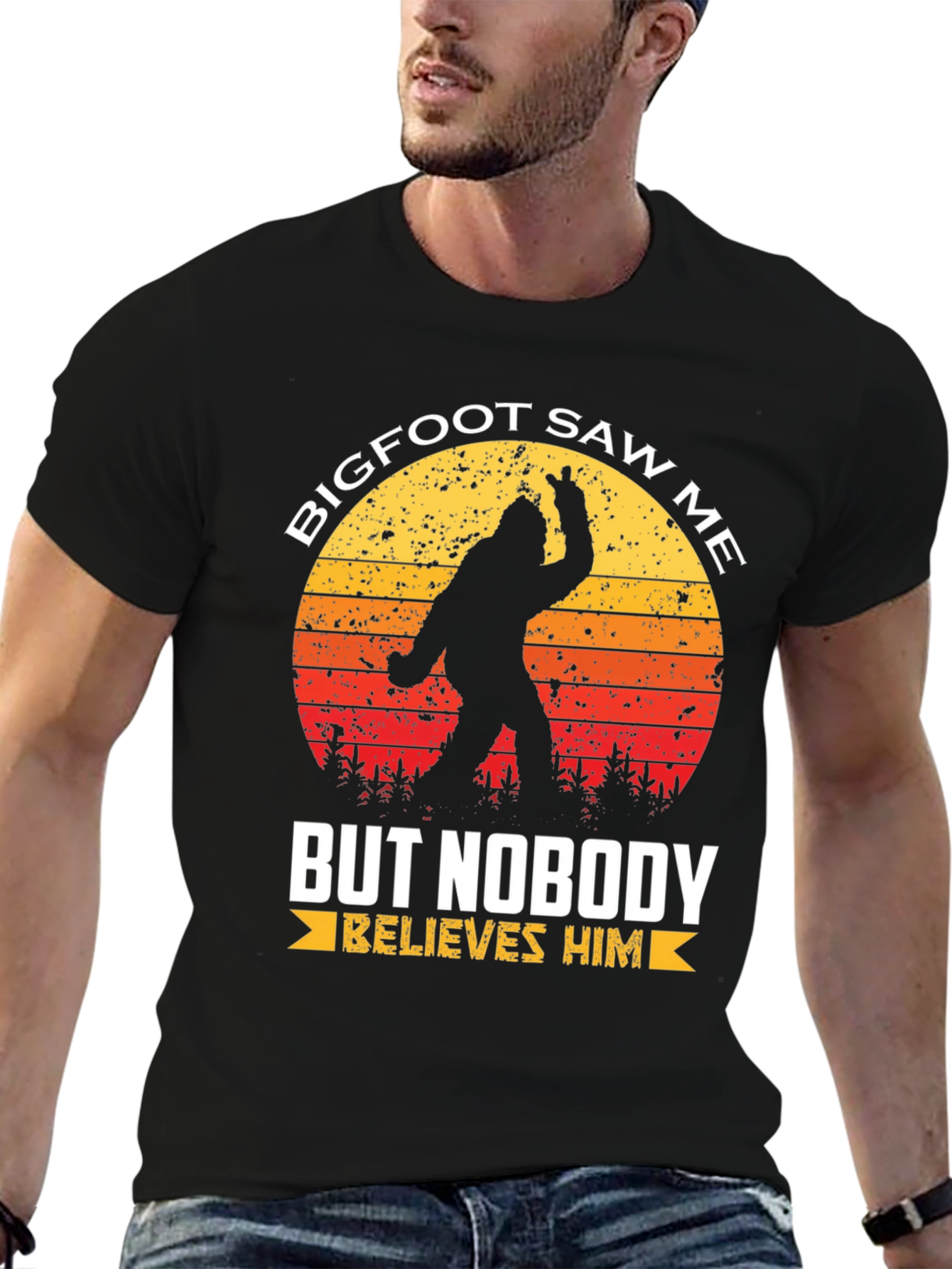 Bigfoot Saw Me T-Shirt - Novelty Graphic Tee