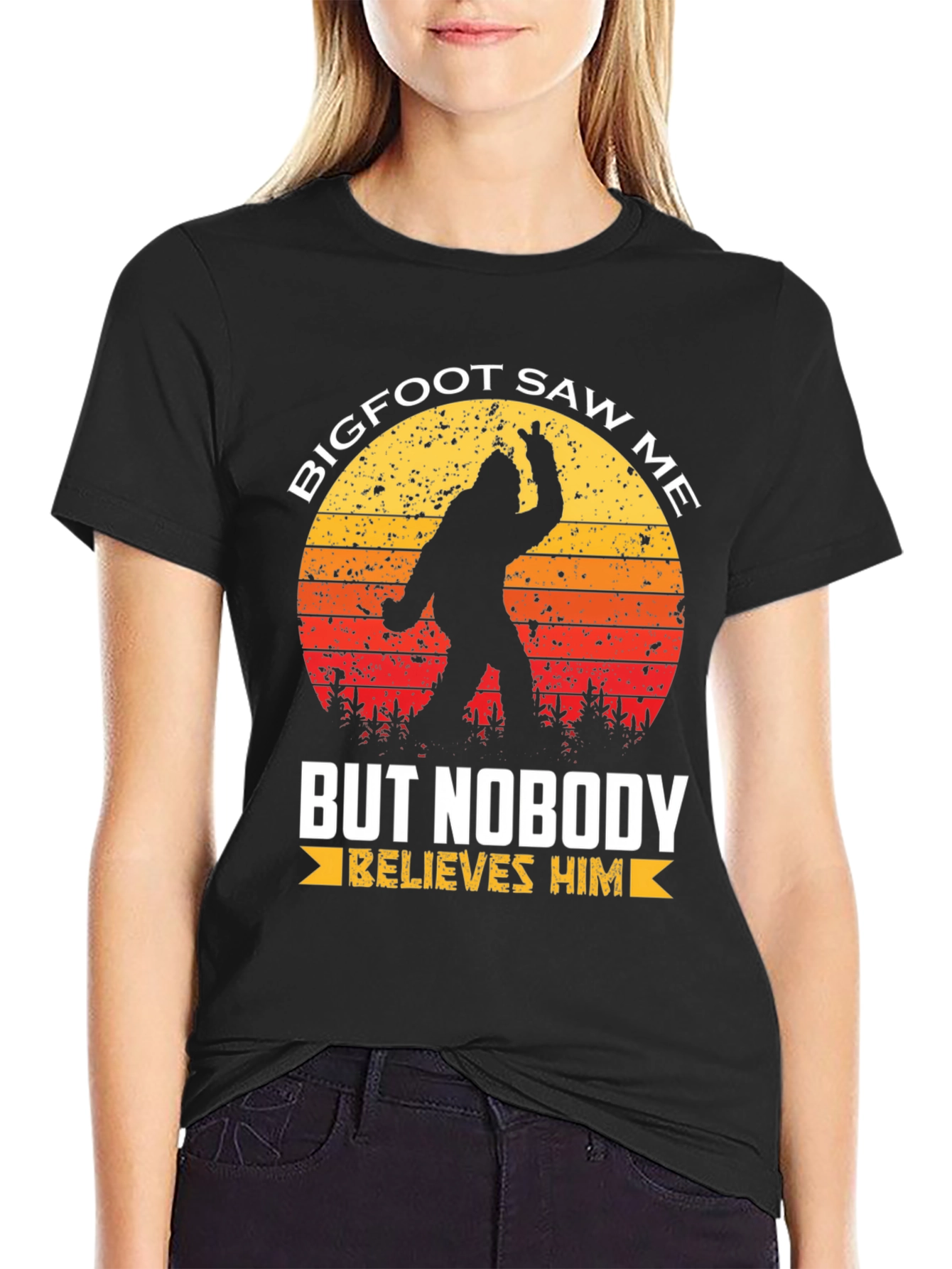 Bigfoot Saw Me T-Shirt - Novelty Graphic Tee