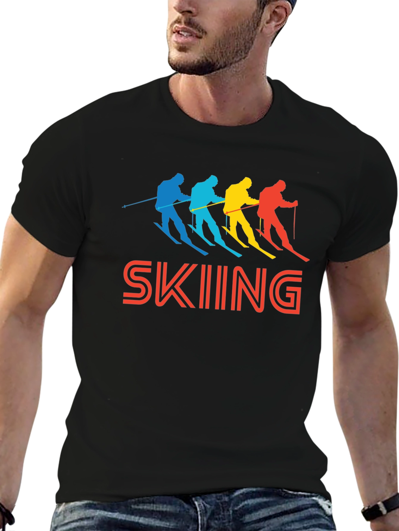 Retro Skiing Graphic Tee