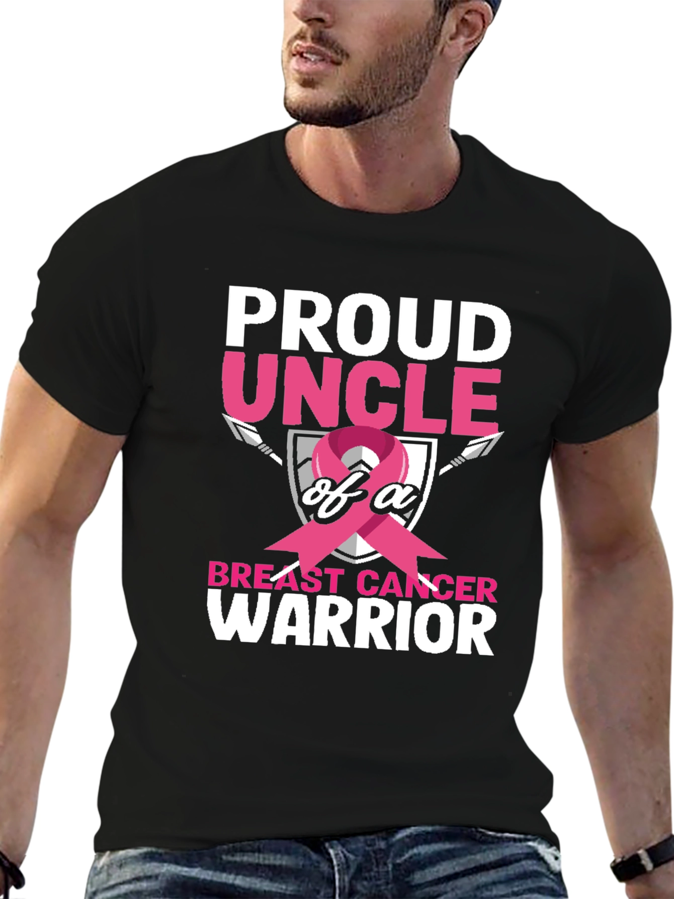 Proud Uncle Breast Cancer Warrior T-Shirt