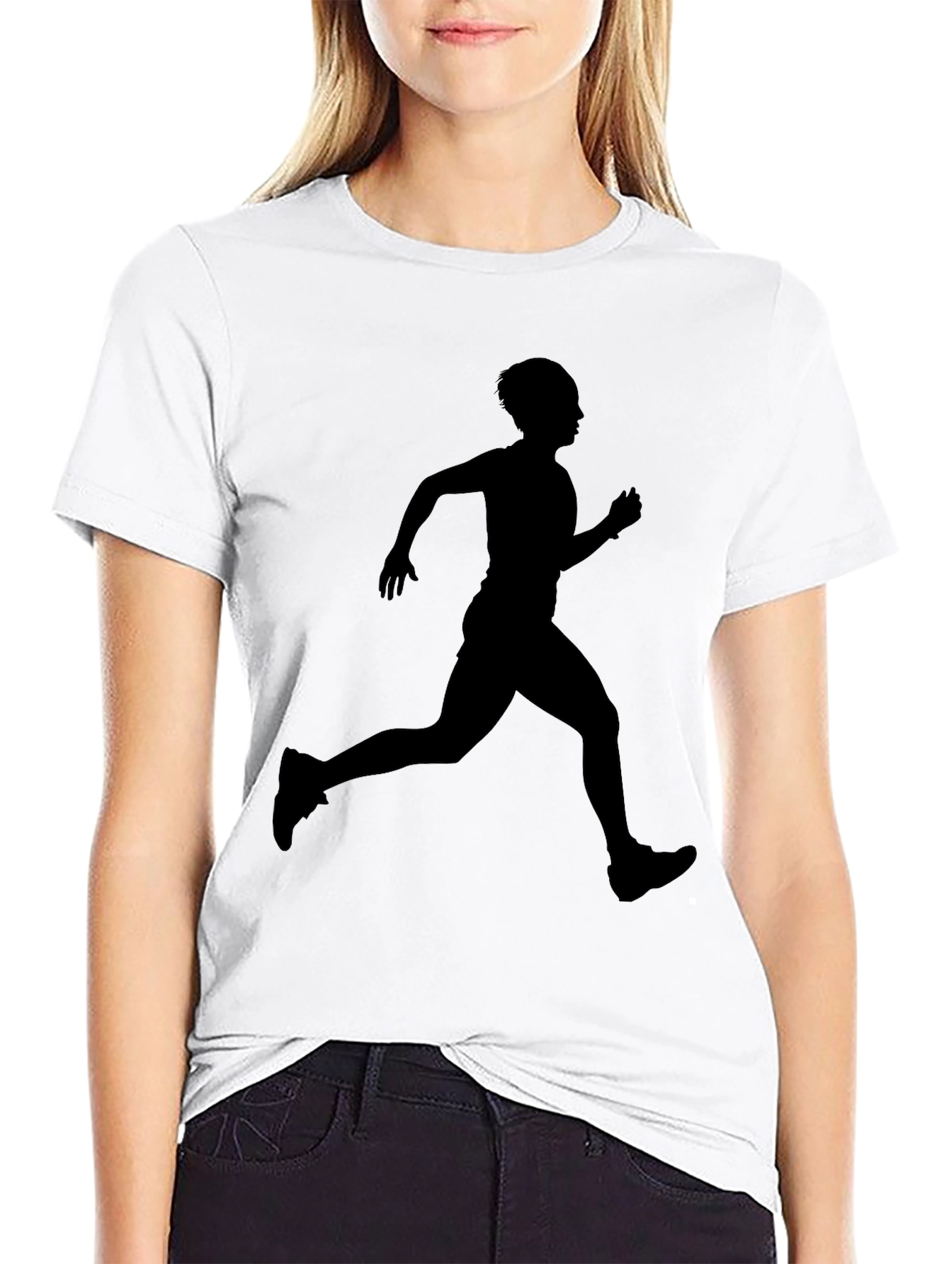 Mens Black Runner Silhouette T-Shirt