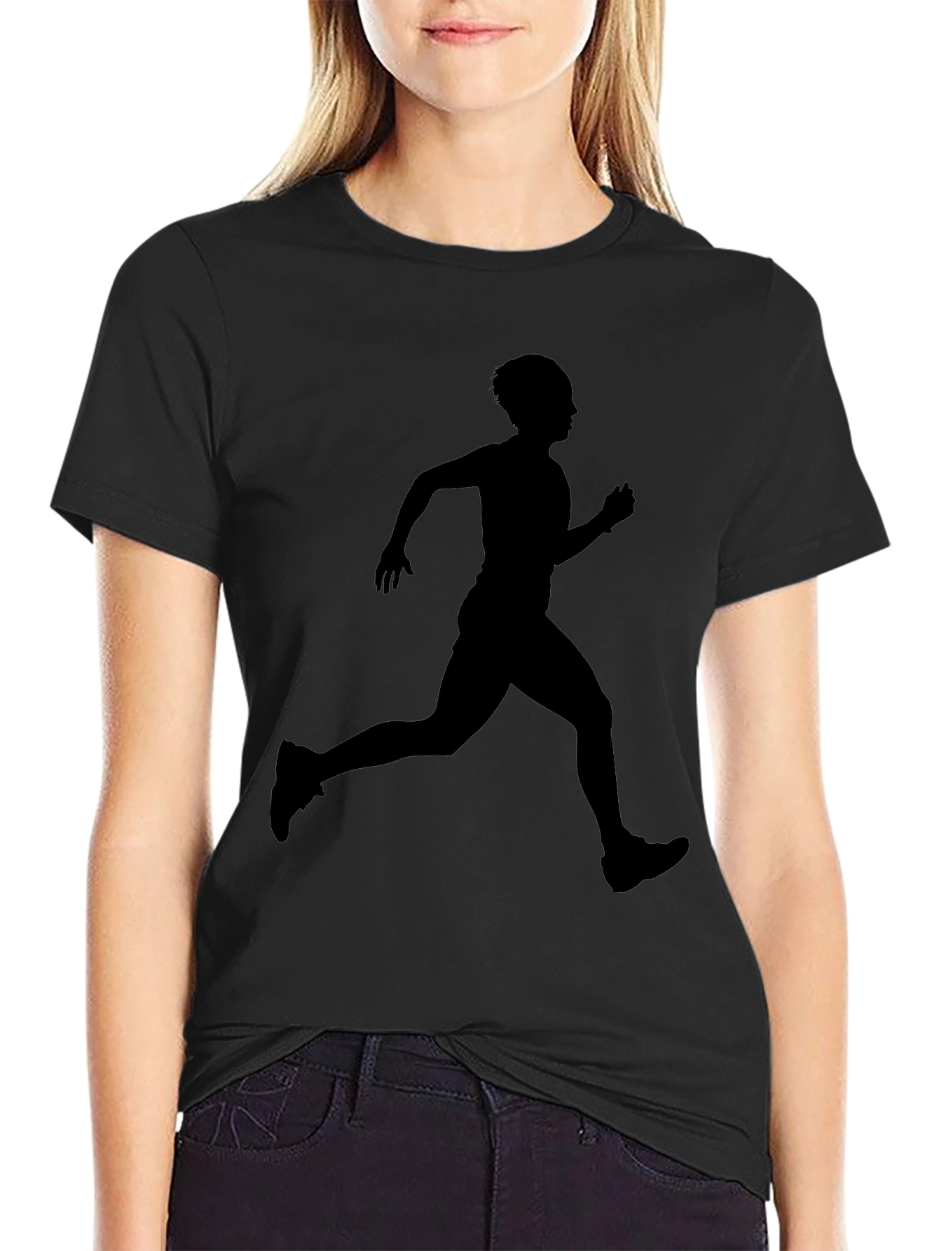 Mens Black Runner Silhouette T-Shirt
