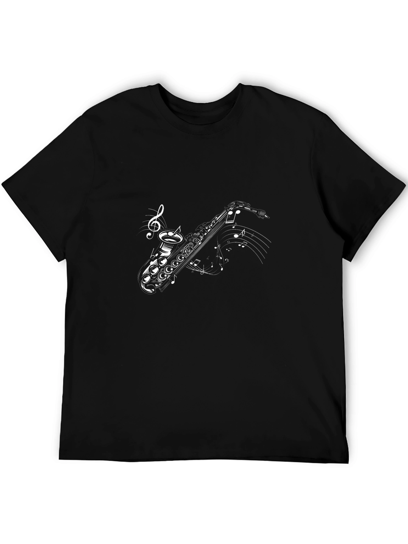 Saxophone Music T-Shirt - Black Cotton Tee