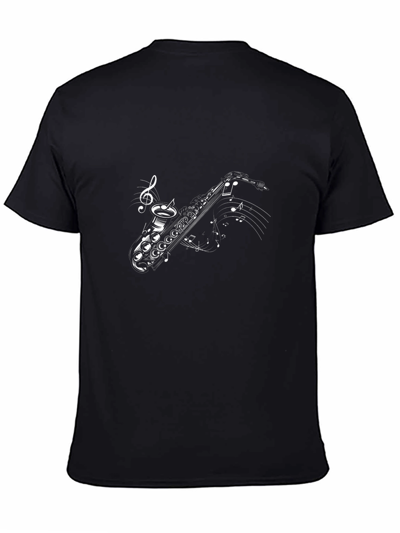 Saxophone Music T-Shirt - Black Cotton Tee
