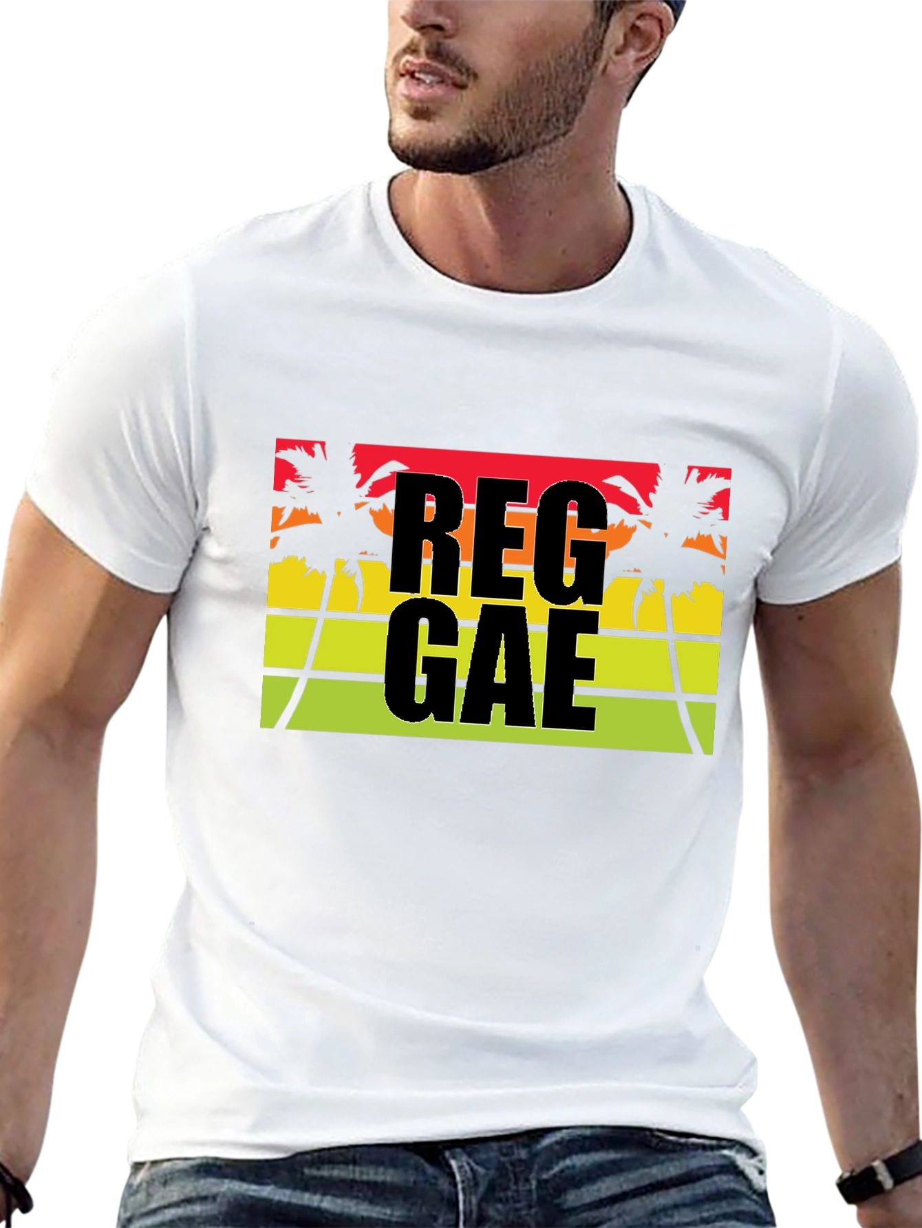 Reggae Vibe T-Shirt - Tropical Palm Tree Design
