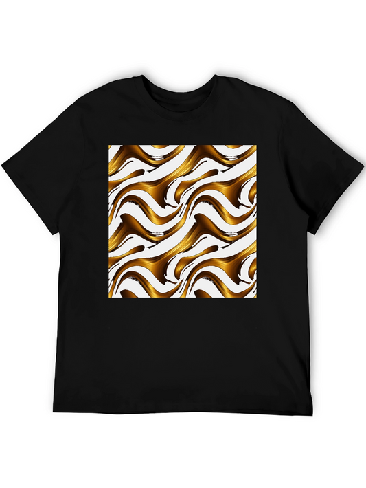 Abstract Swirls Graphic Tee - Modern Black T-Shirt