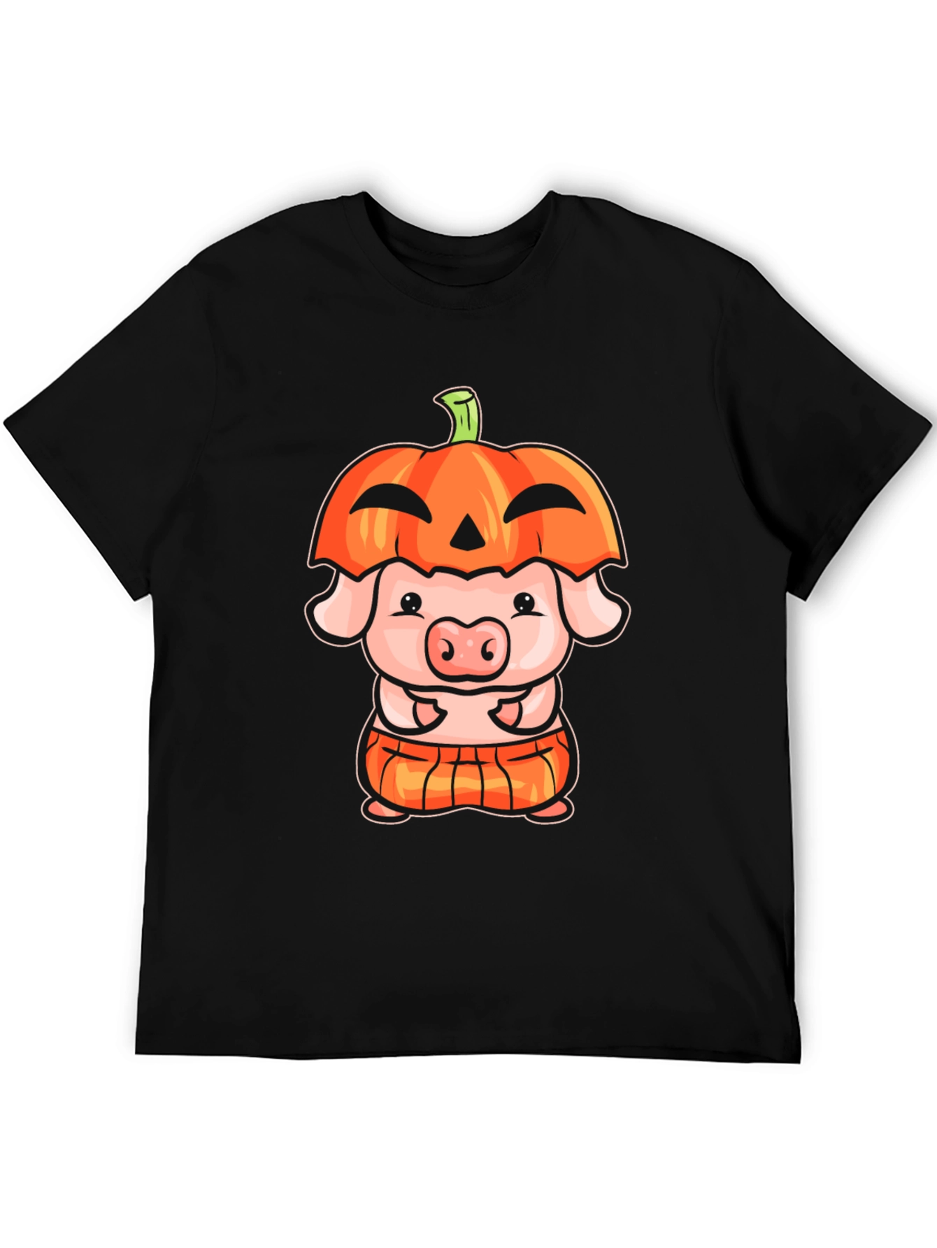 Cute Pig in Pumpkin Costume Graphic T-Shirt