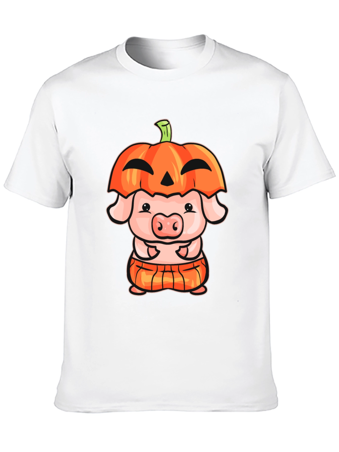 Cute Pig in Pumpkin Costume Graphic T-Shirt