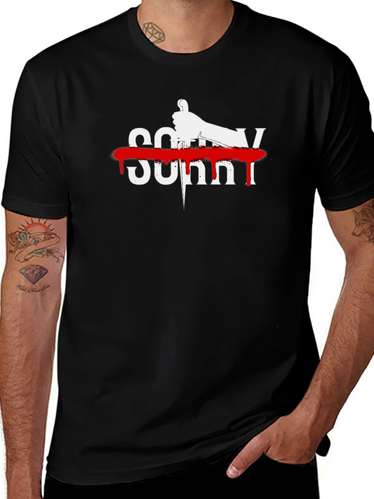 Sorry Shirt - Edgy Graphic Tee for Casual Wear