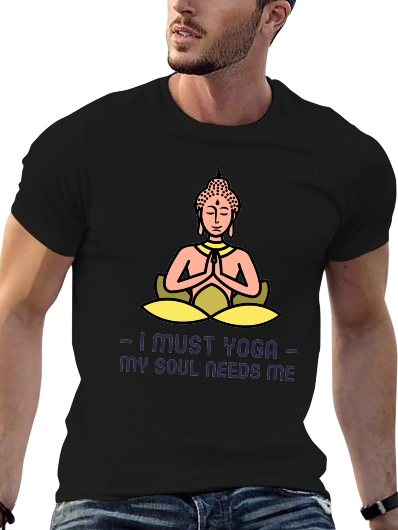 Yoga Soul Needs Me Black T-Shirt