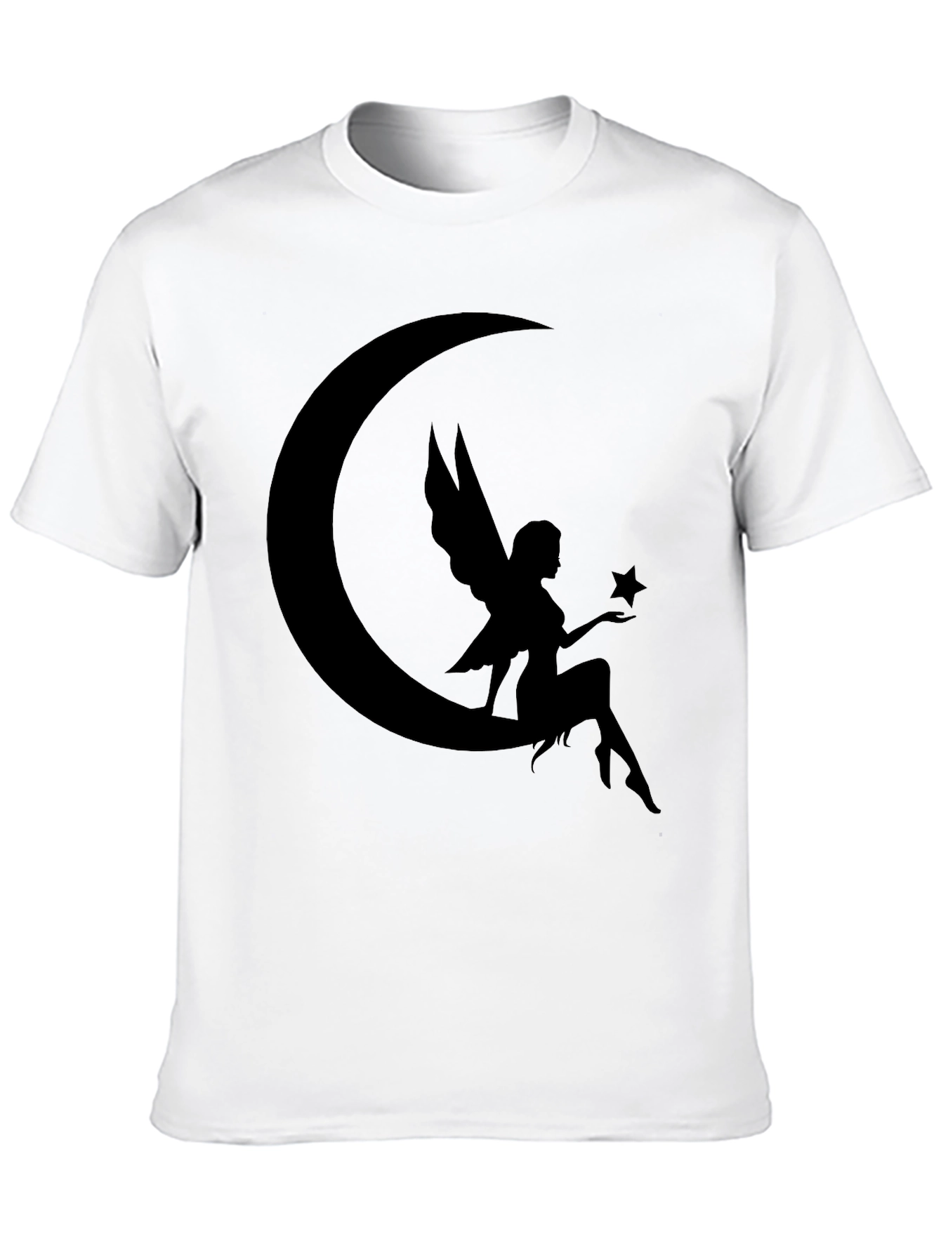 Moon Fairy Graphic T-Shirt - Black Cotton Tee