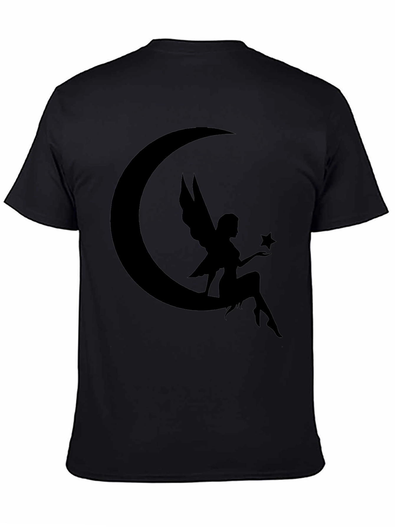 Moon Fairy Graphic T-Shirt - Black Cotton Tee