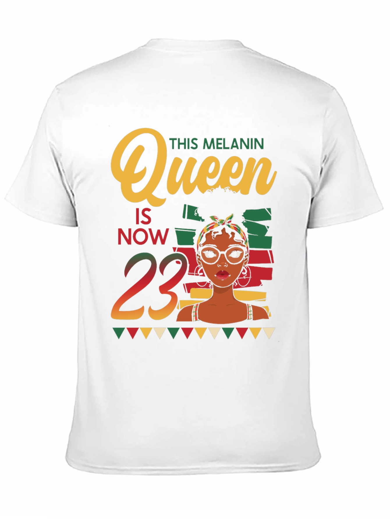 Melanin Queen 23rd Birthday Black T-Shirt