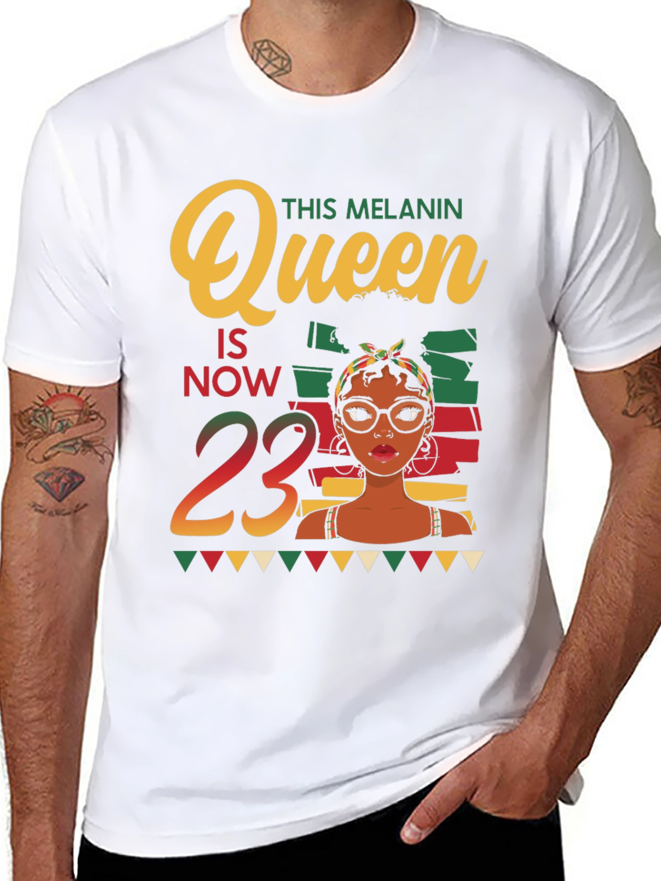 Melanin Queen 23rd Birthday Black T-Shirt