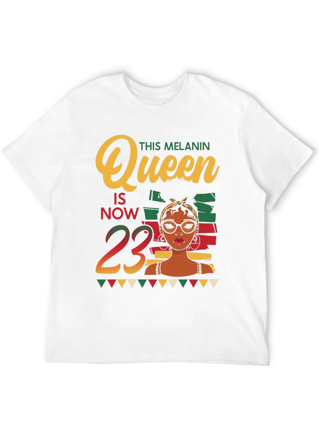 Melanin Queen 23rd Birthday Black T-Shirt