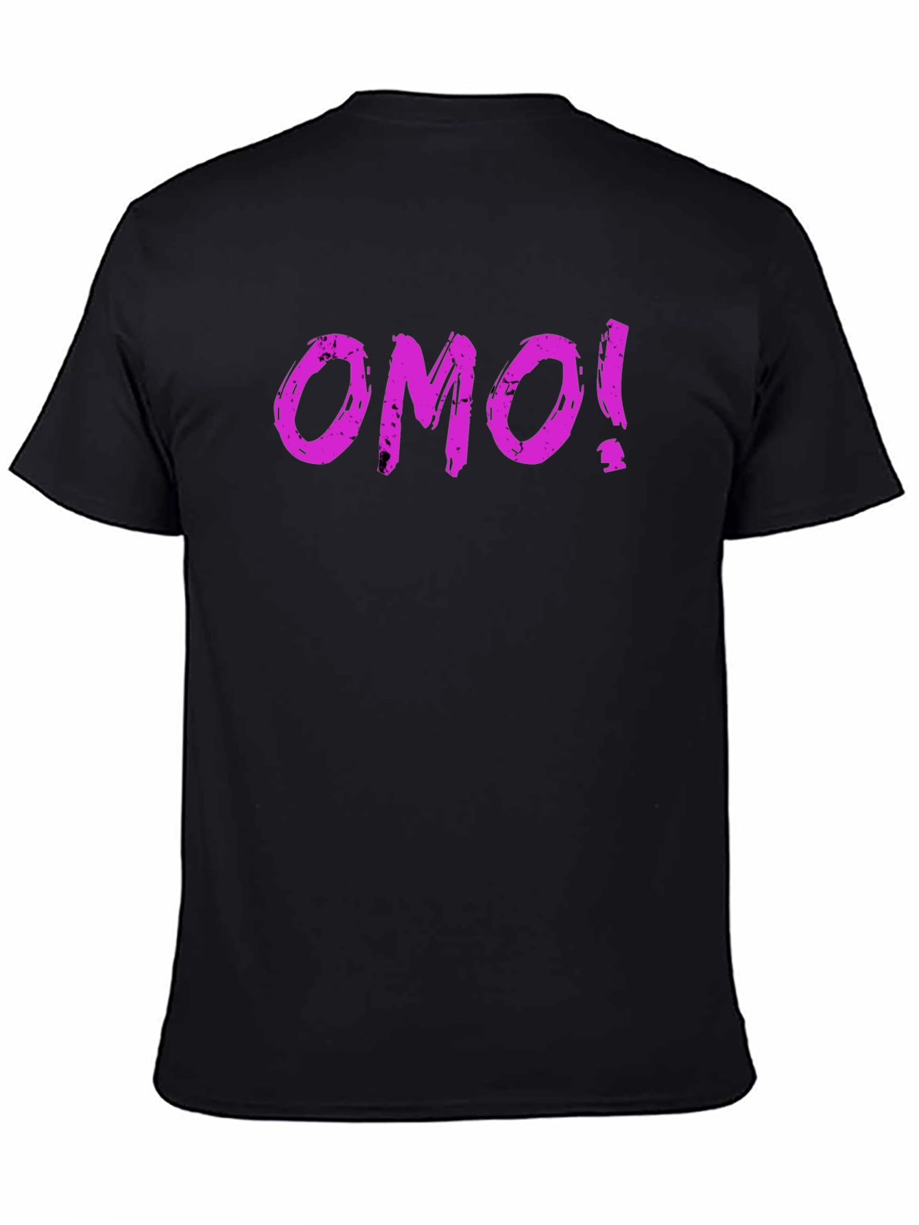 OMO! Graphic Print T-Shirt - Casual Black Tee
