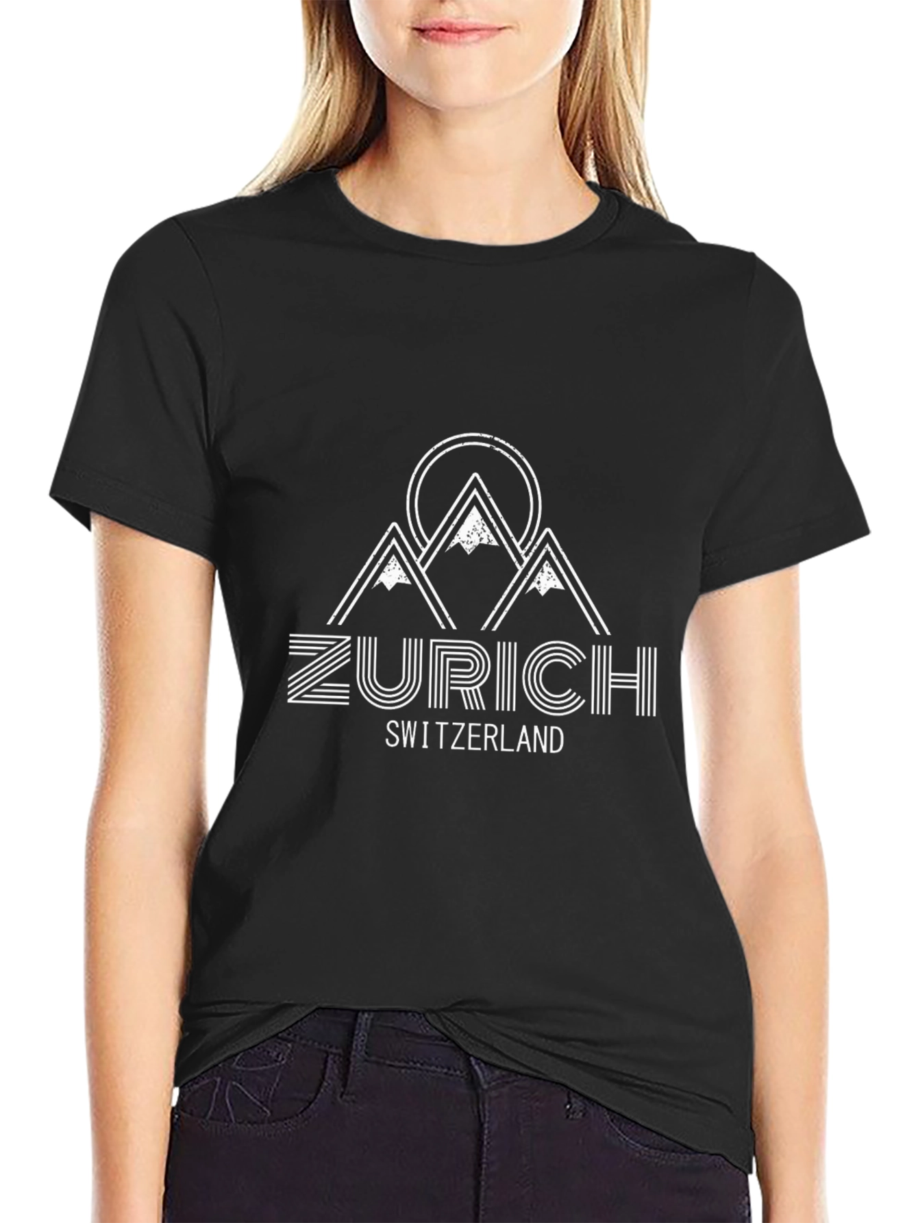Zurich Switzerland Graphic Tee - Stylish Black T-Shirt