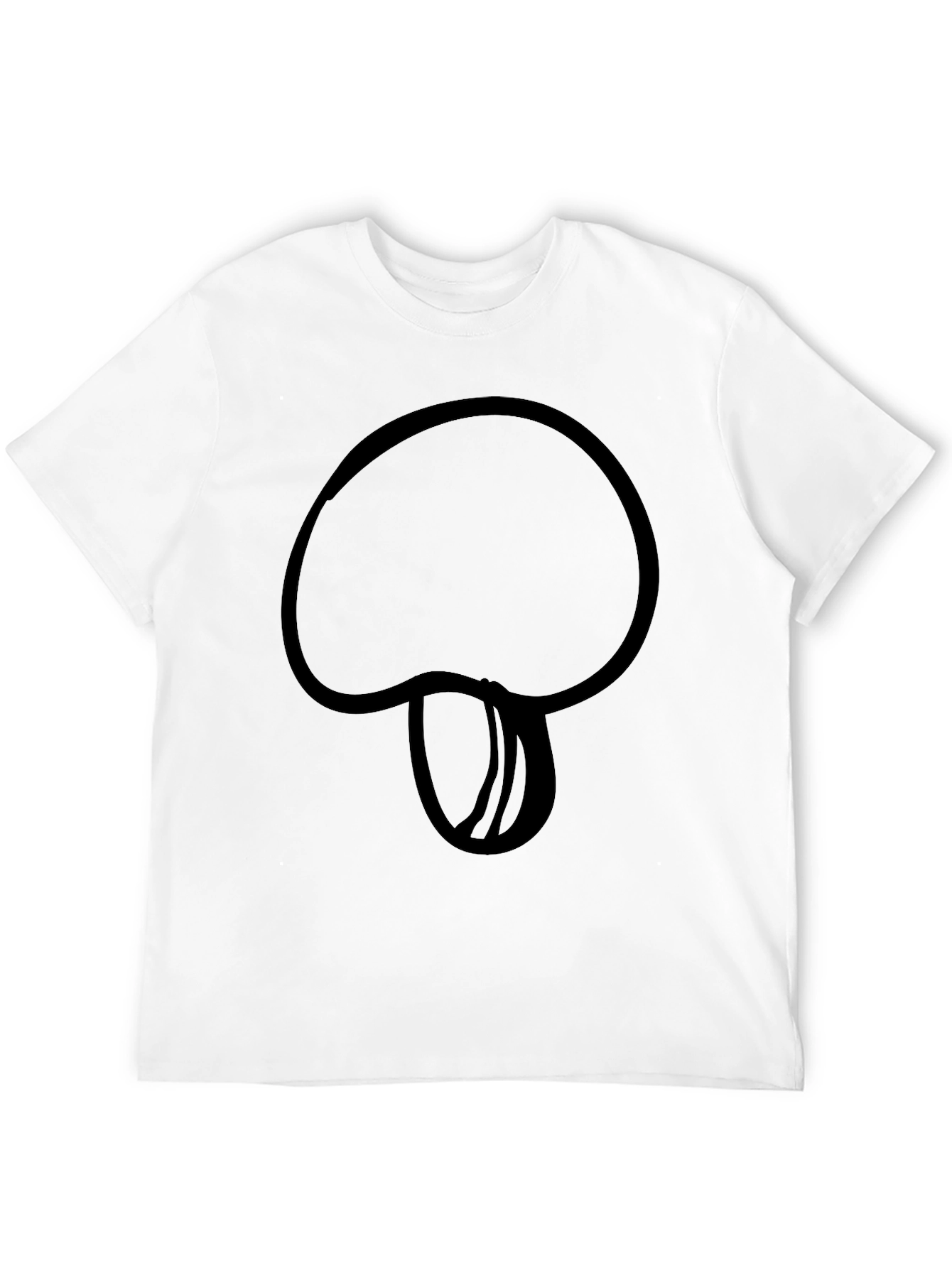 Mushroom Outline Black T-Shirt - Casual Style