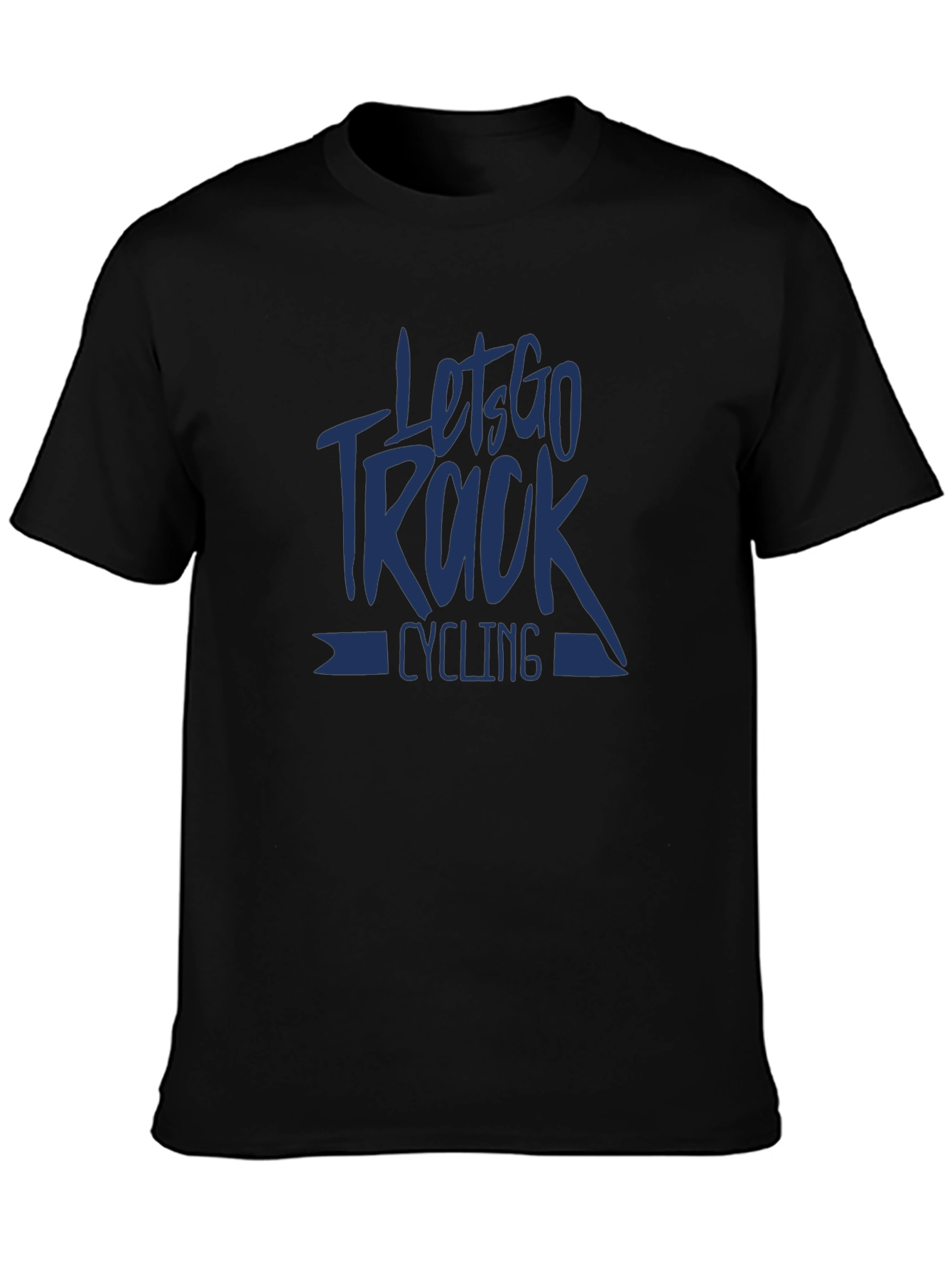 Lets Go Track Cycling Graphic Tee - Black