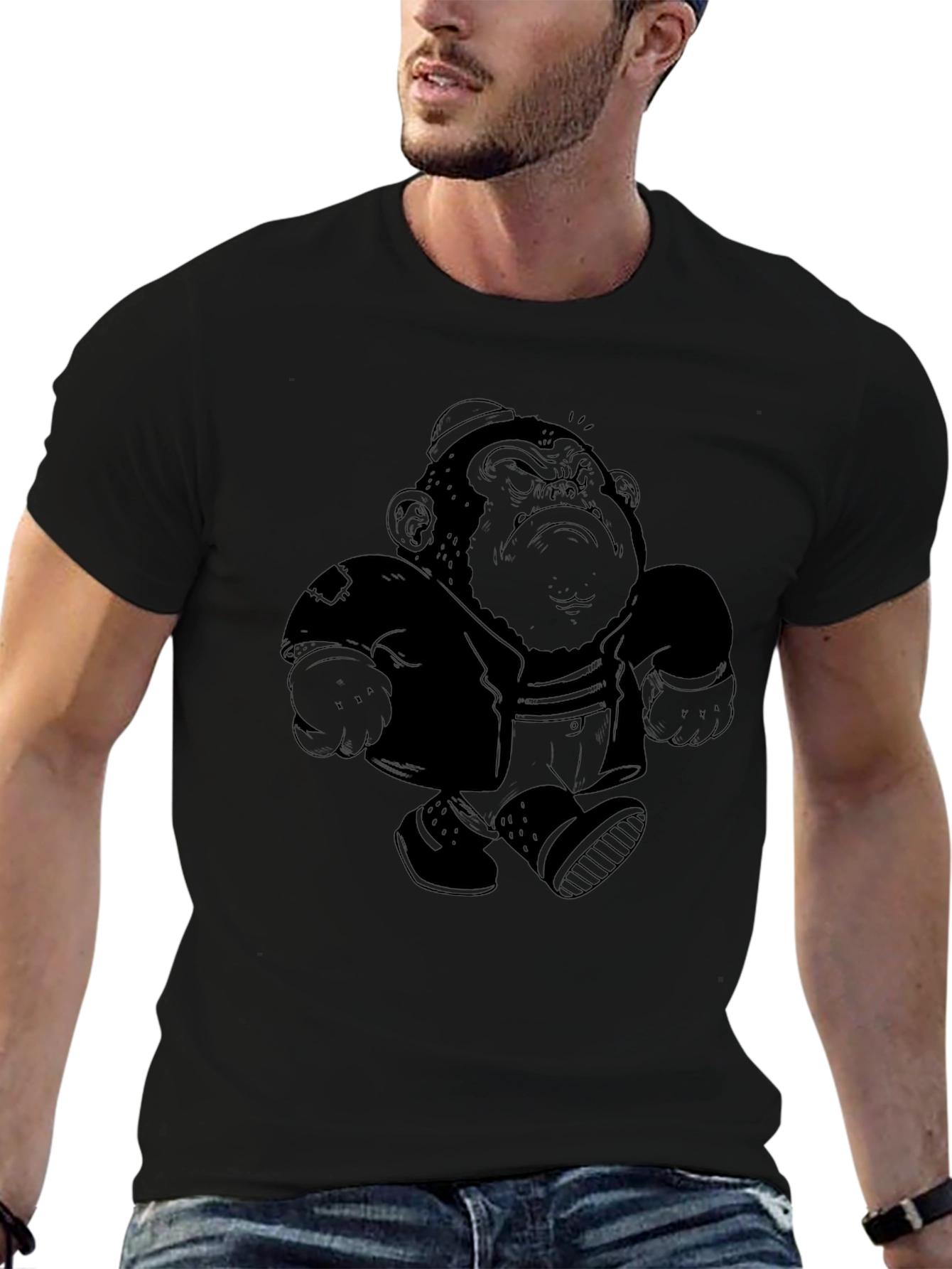 Cool Monkey Graphic Tee - Mens Black T-Shirt