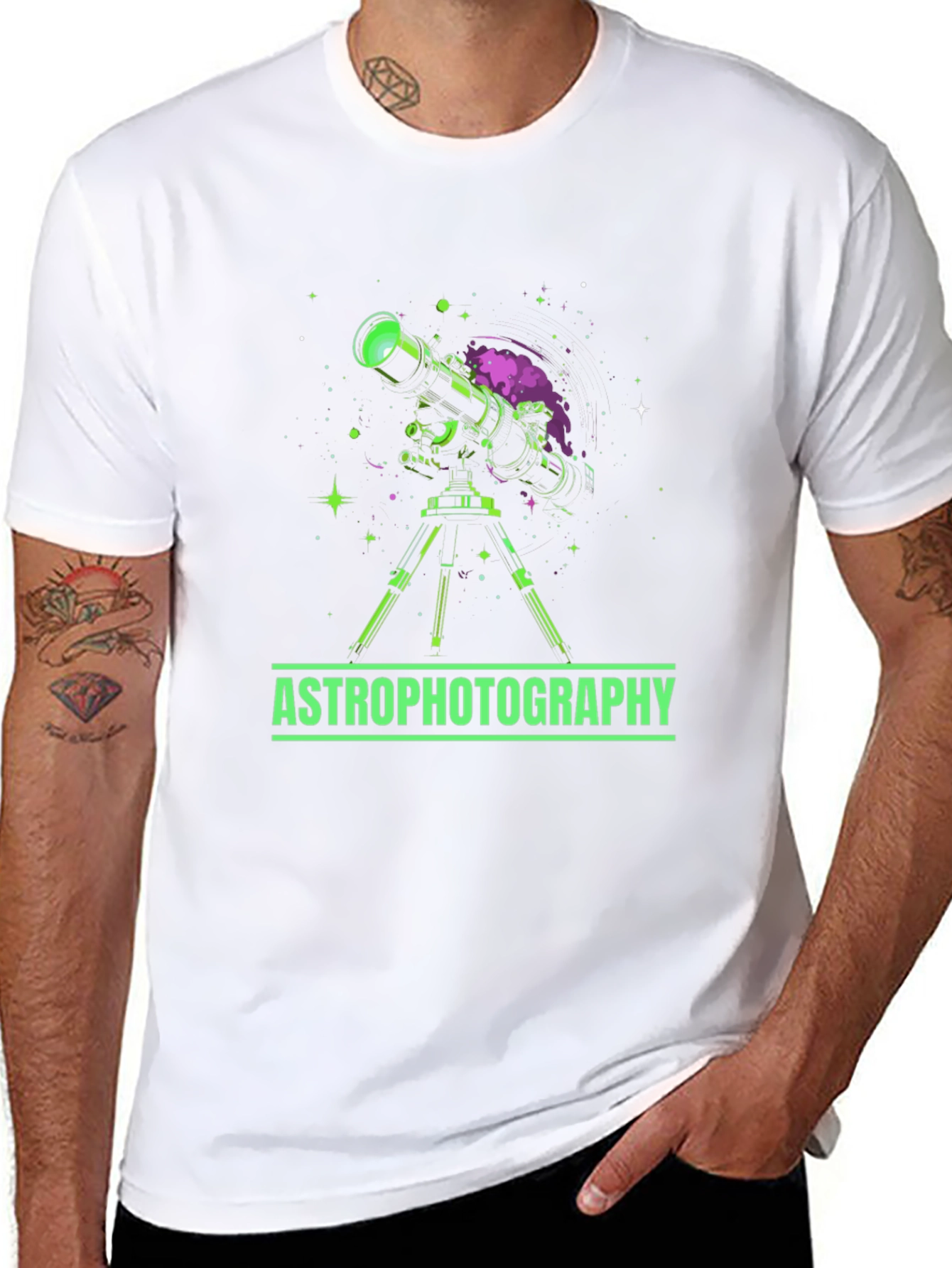 Astrophotography Graphic Tee - Space Telescope Design
