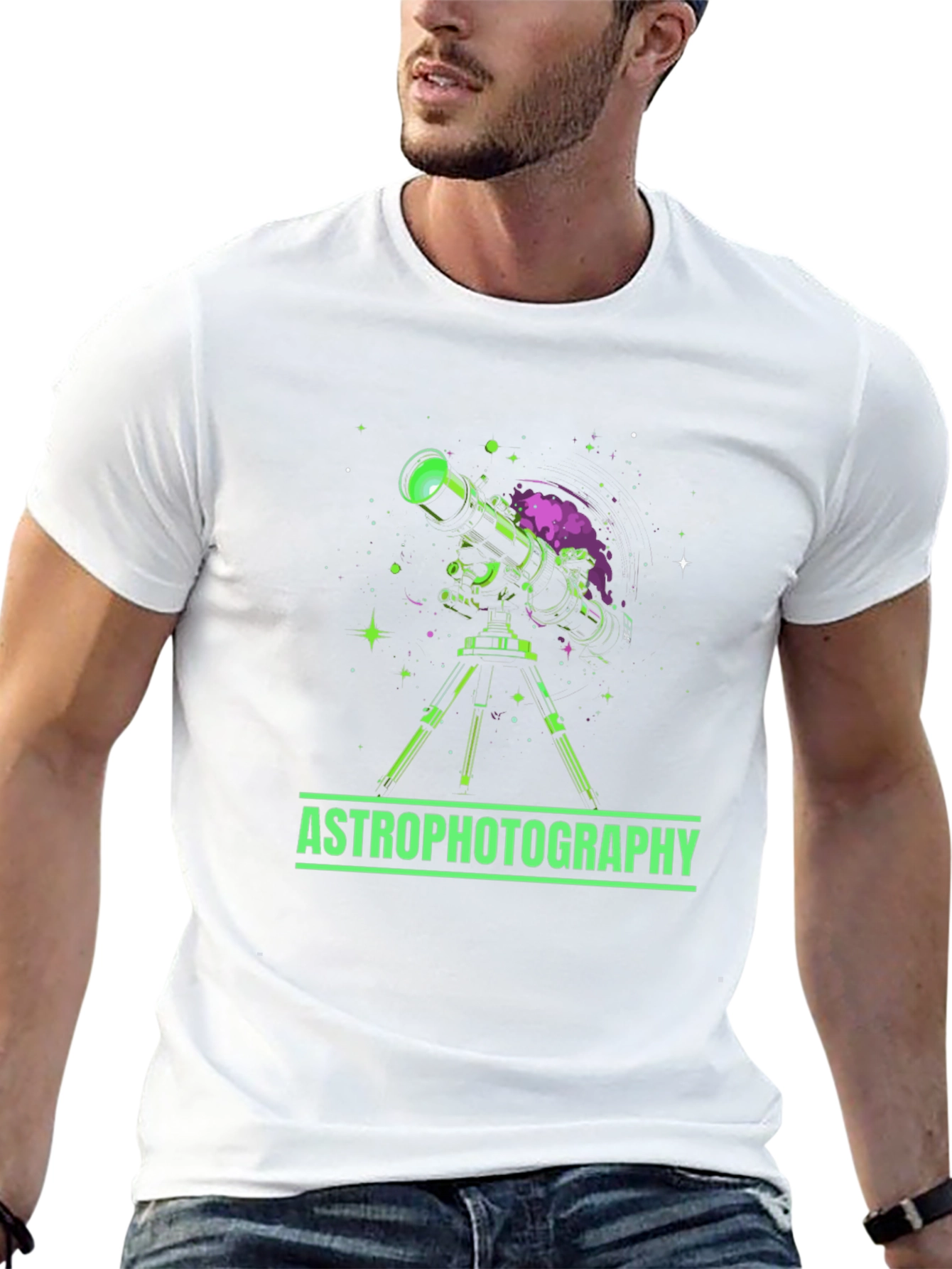 Astrophotography Graphic Tee - Space Telescope Design