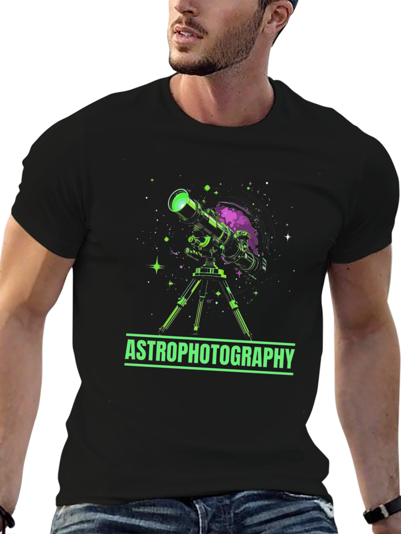 Astrophotography Graphic Tee - Space Telescope Design