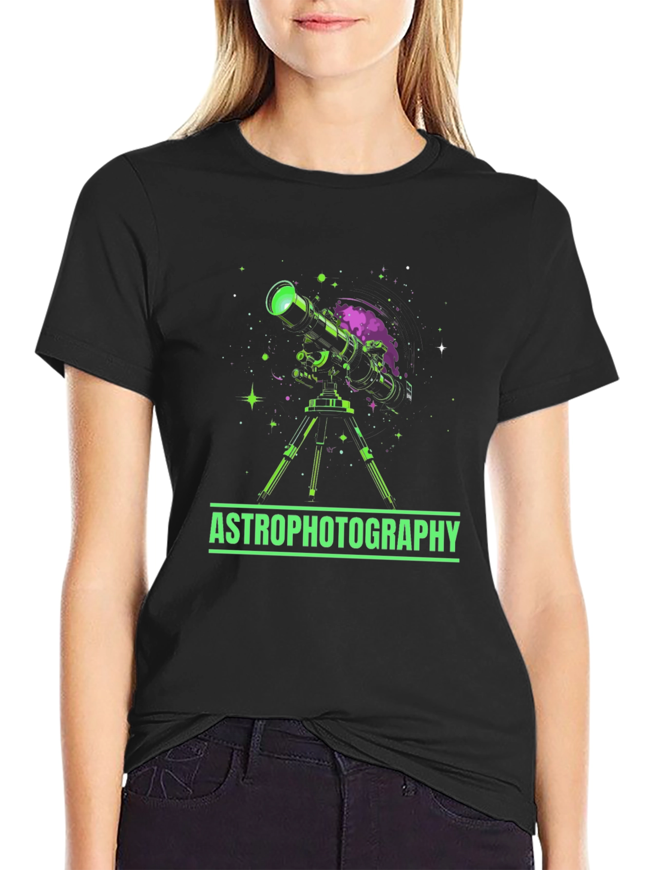 Astrophotography Graphic Tee - Space Telescope Design