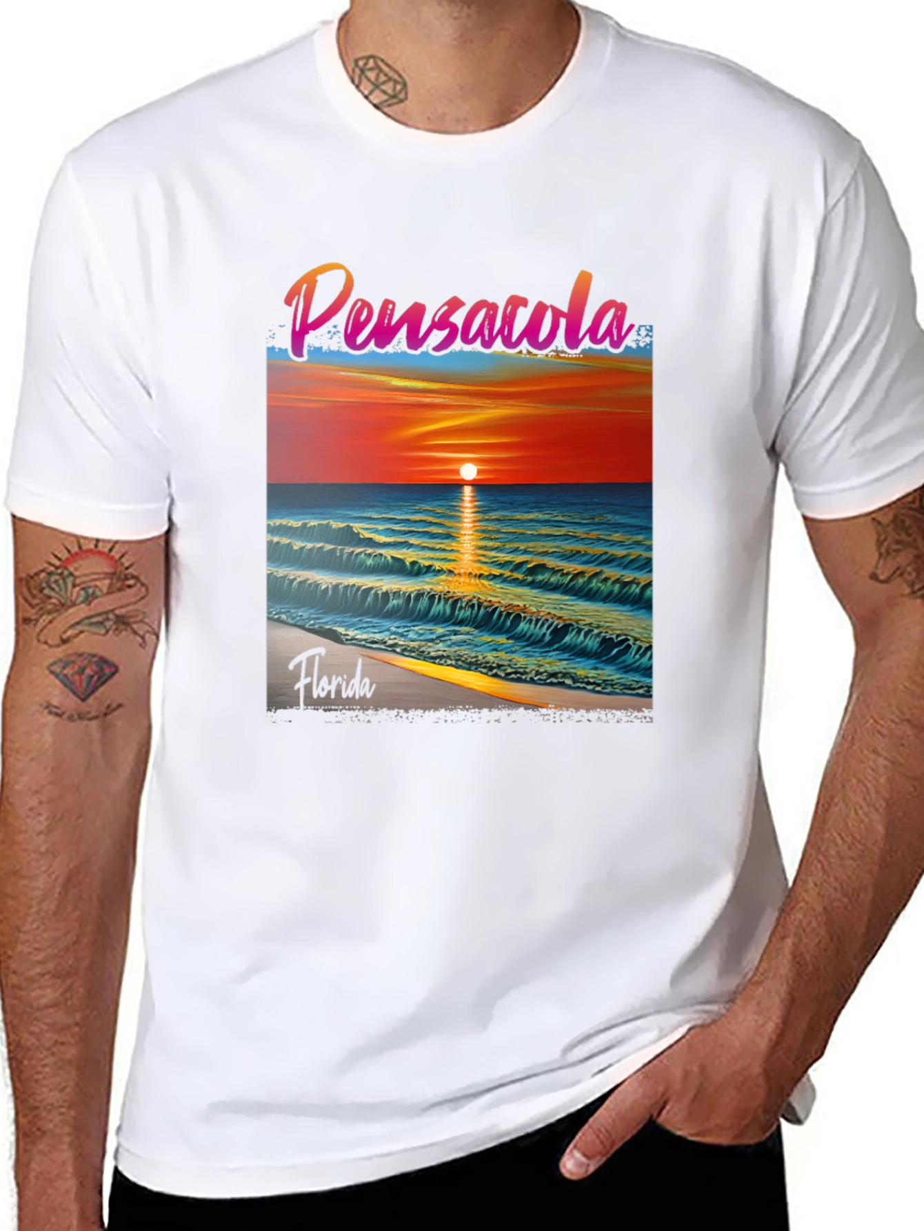 Pensacola Florida Sunset Graphic T-Shirt