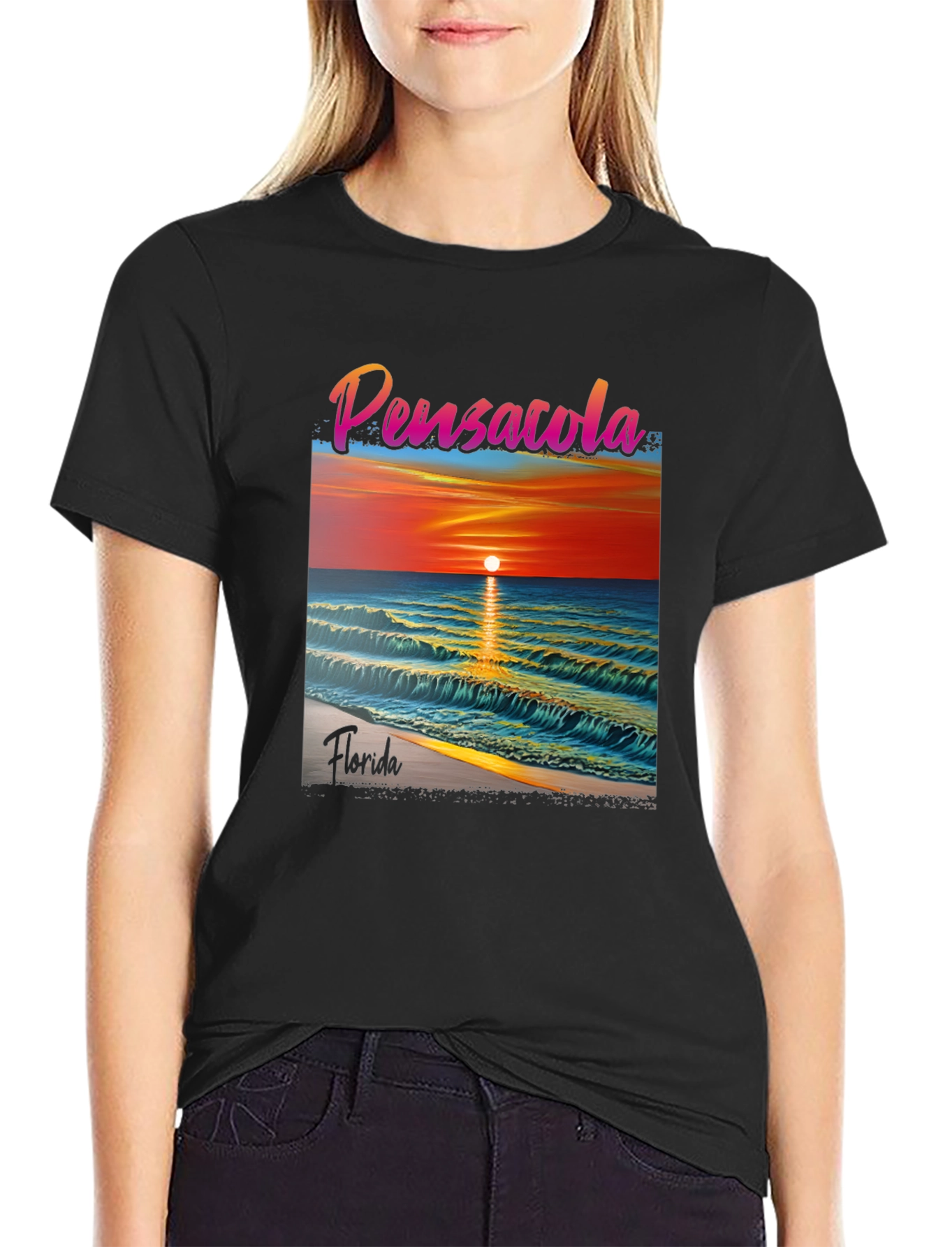 Pensacola Florida Sunset Graphic T-Shirt