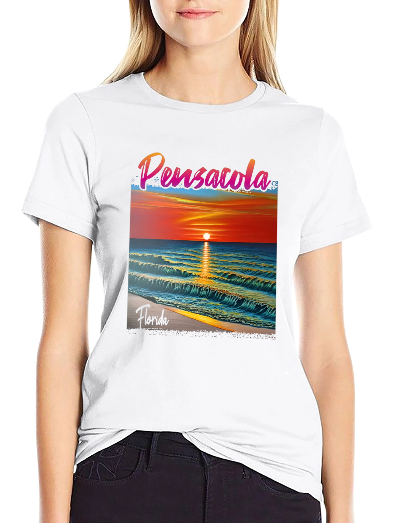Pensacola Florida Sunset Graphic T-Shirt