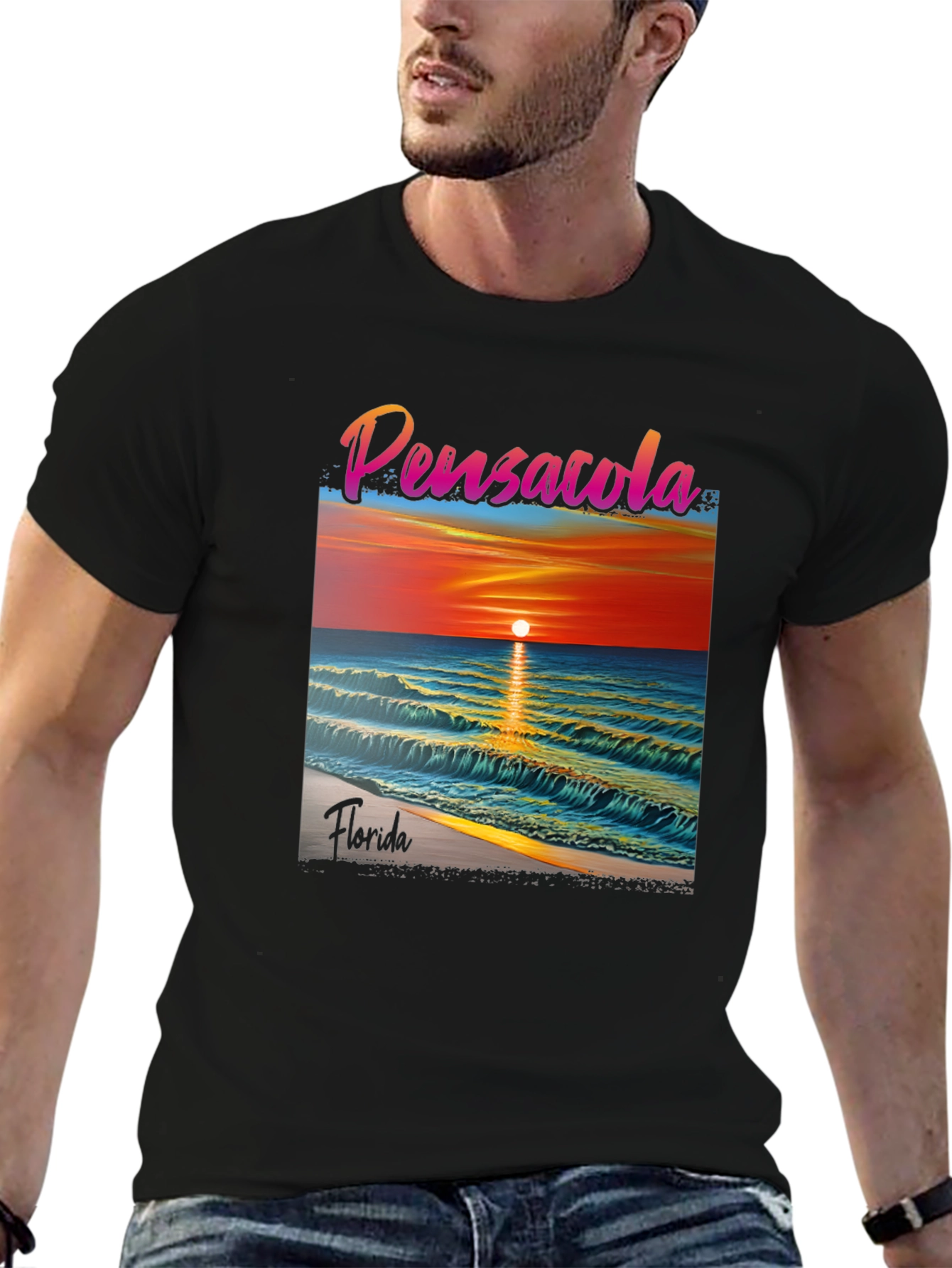 Pensacola Florida Sunset Graphic T-Shirt