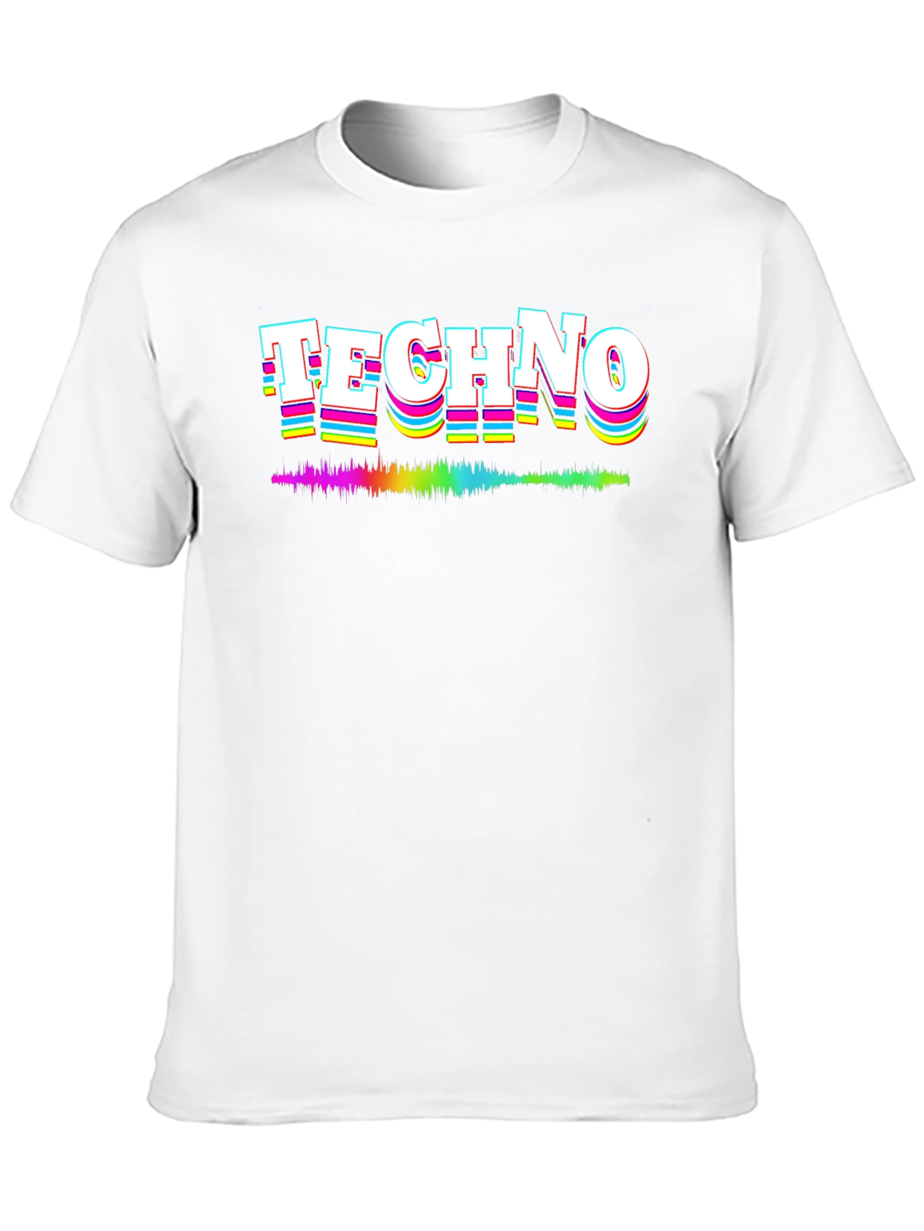 Retro Techno Music Graphic Tee - Black