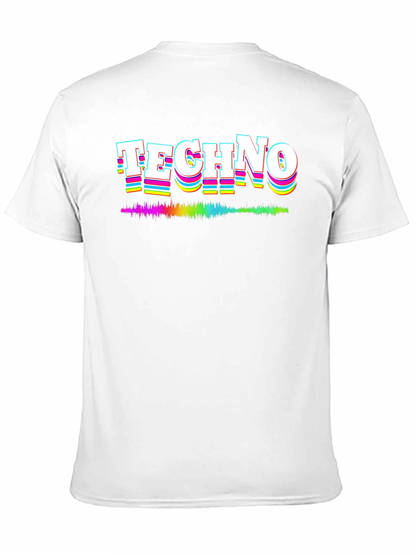 Retro Techno Music Graphic Tee - Black