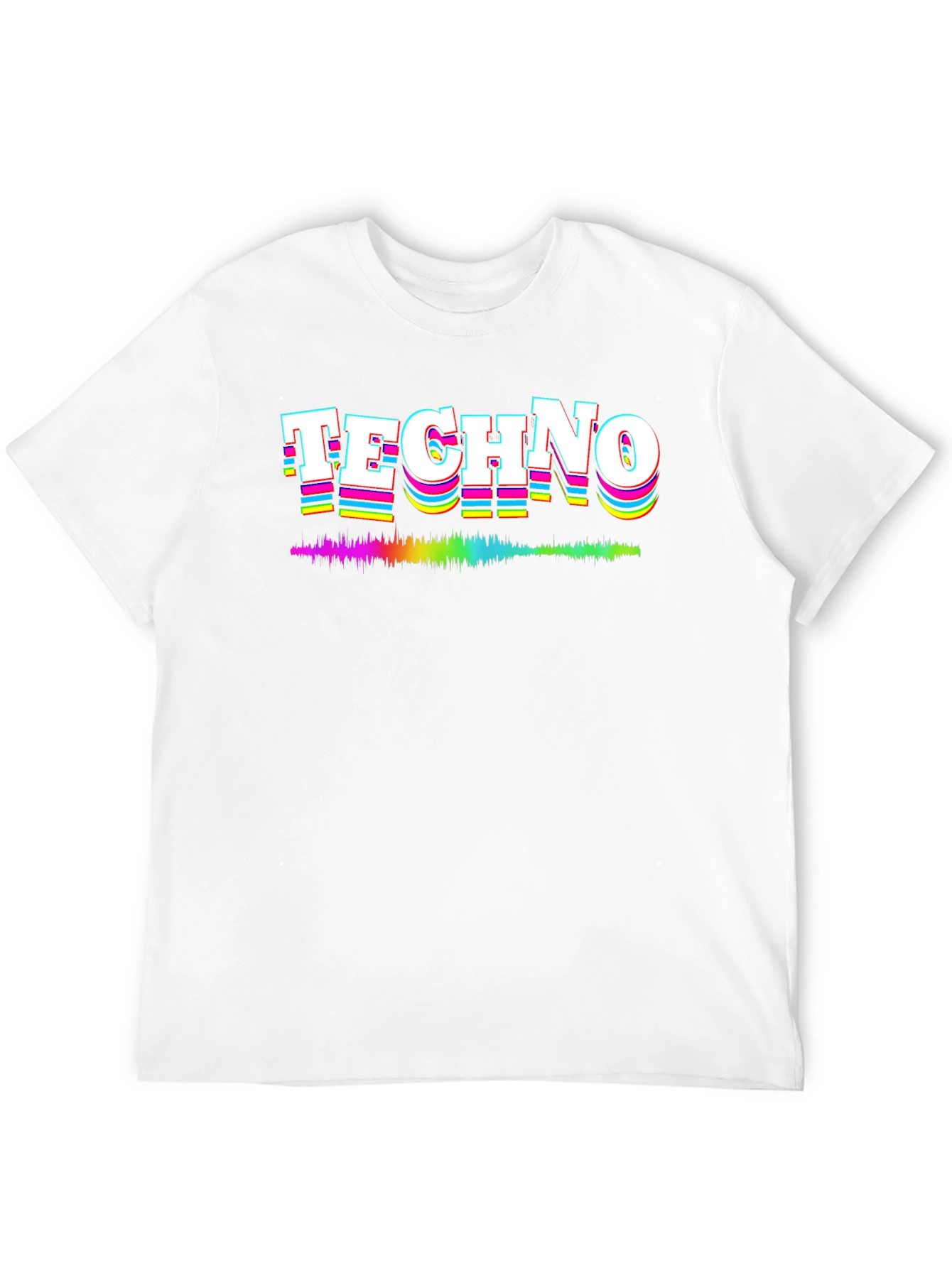 Retro Techno Music Graphic Tee - Black