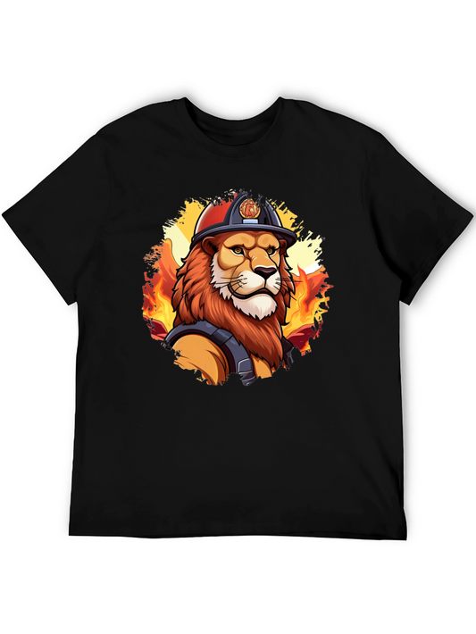 Lion Firefighter Graphic Tee