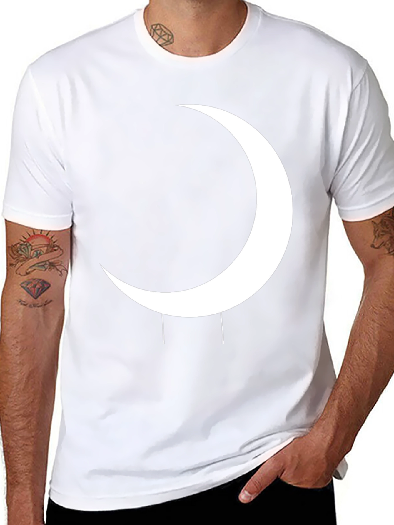 Crescent Moon Graphic Black T-Shirt