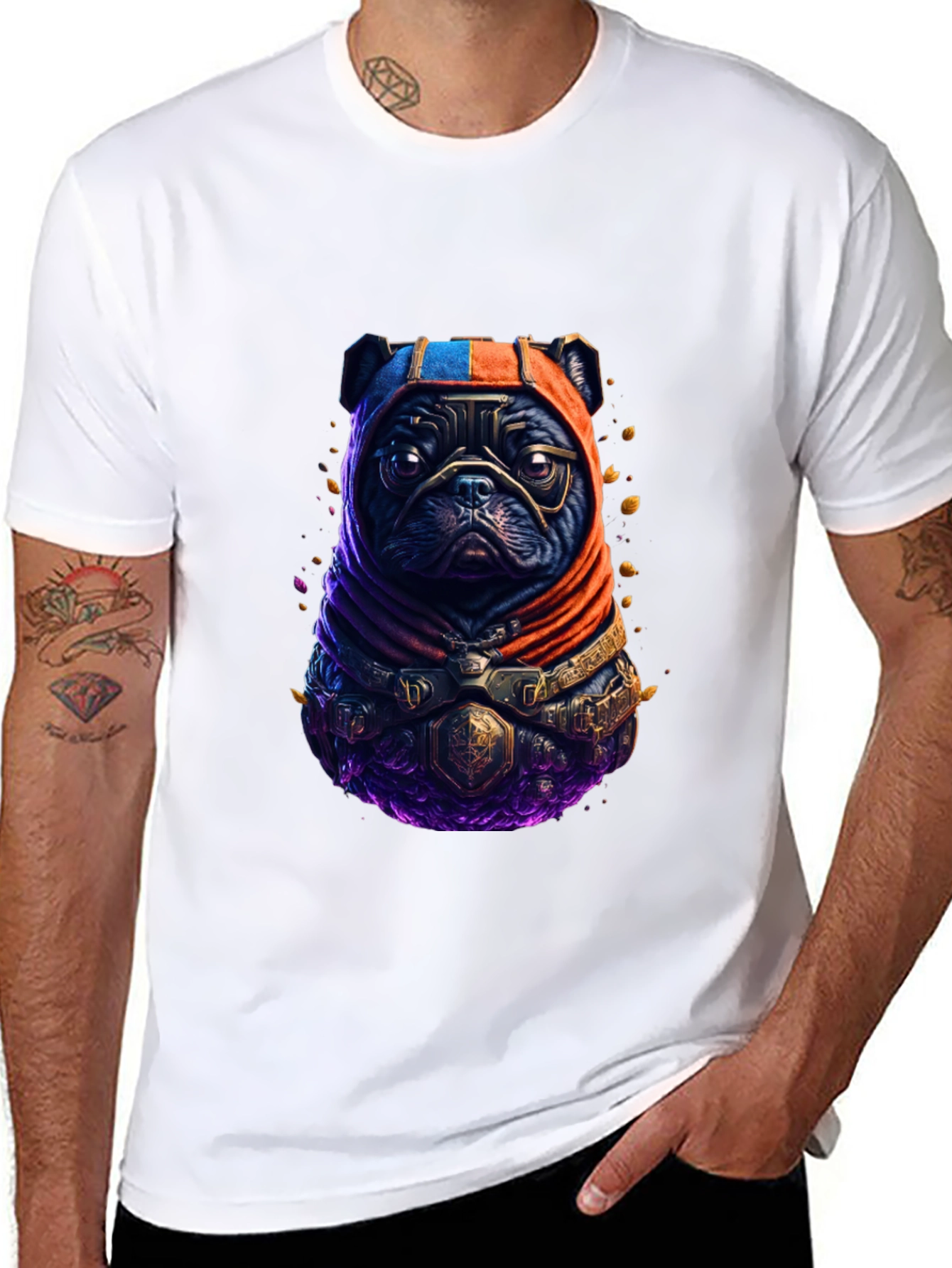 Armored Pug T-Shirt - Unique Graphic Tee
