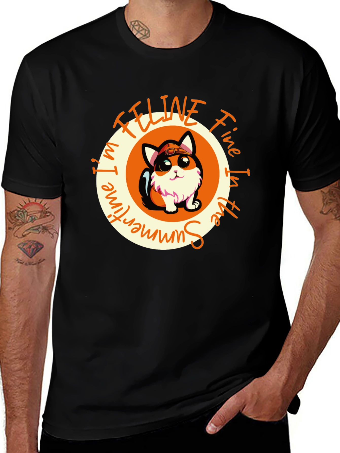 Feline Fine in the Summertime Graphic Tee