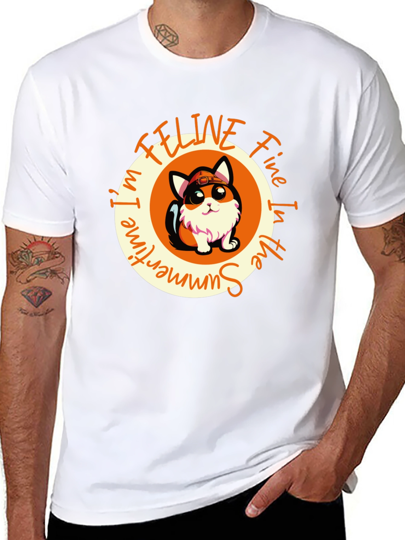 Feline Fine in the Summertime Graphic Tee
