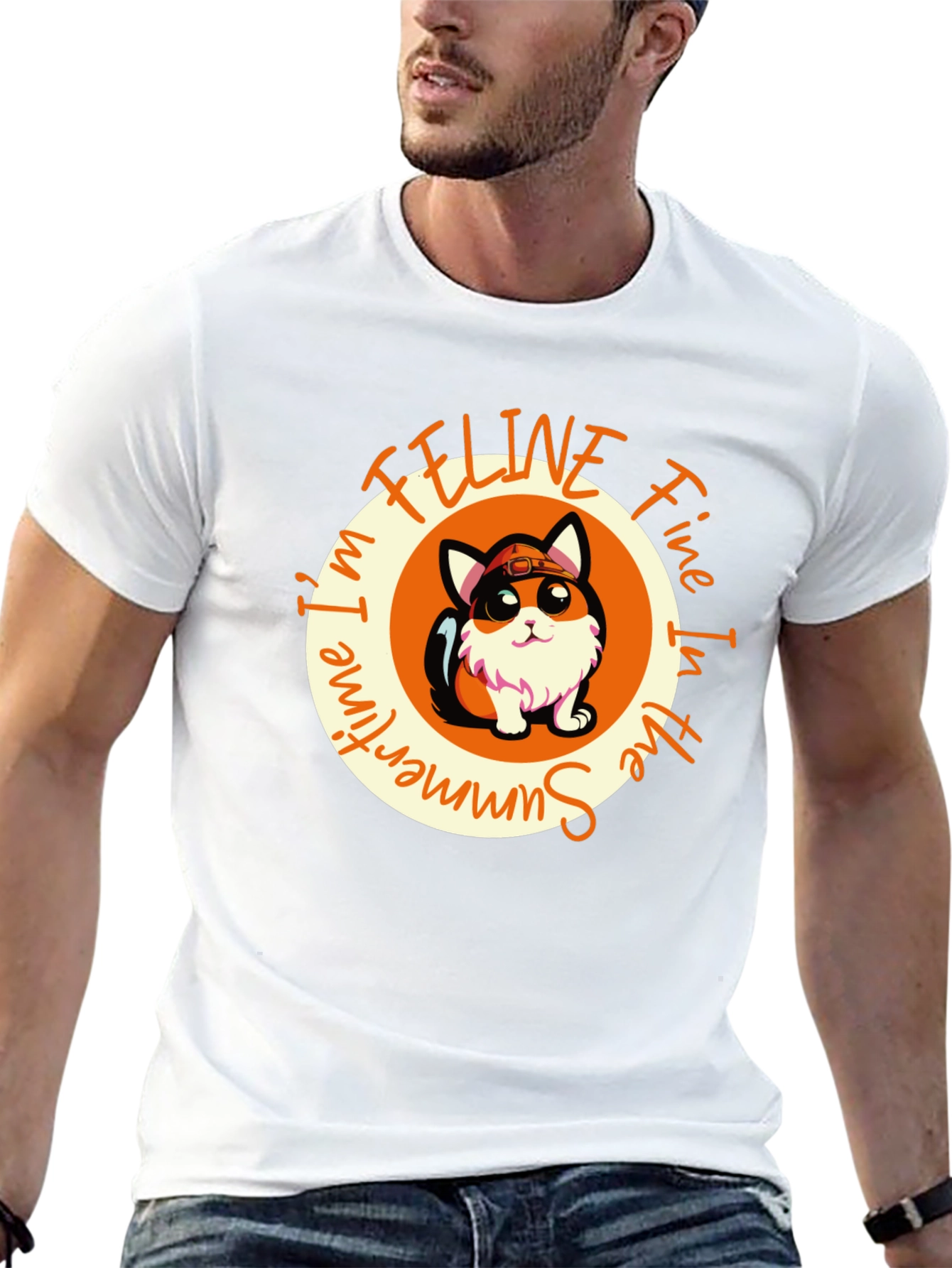 Feline Fine in the Summertime Graphic Tee