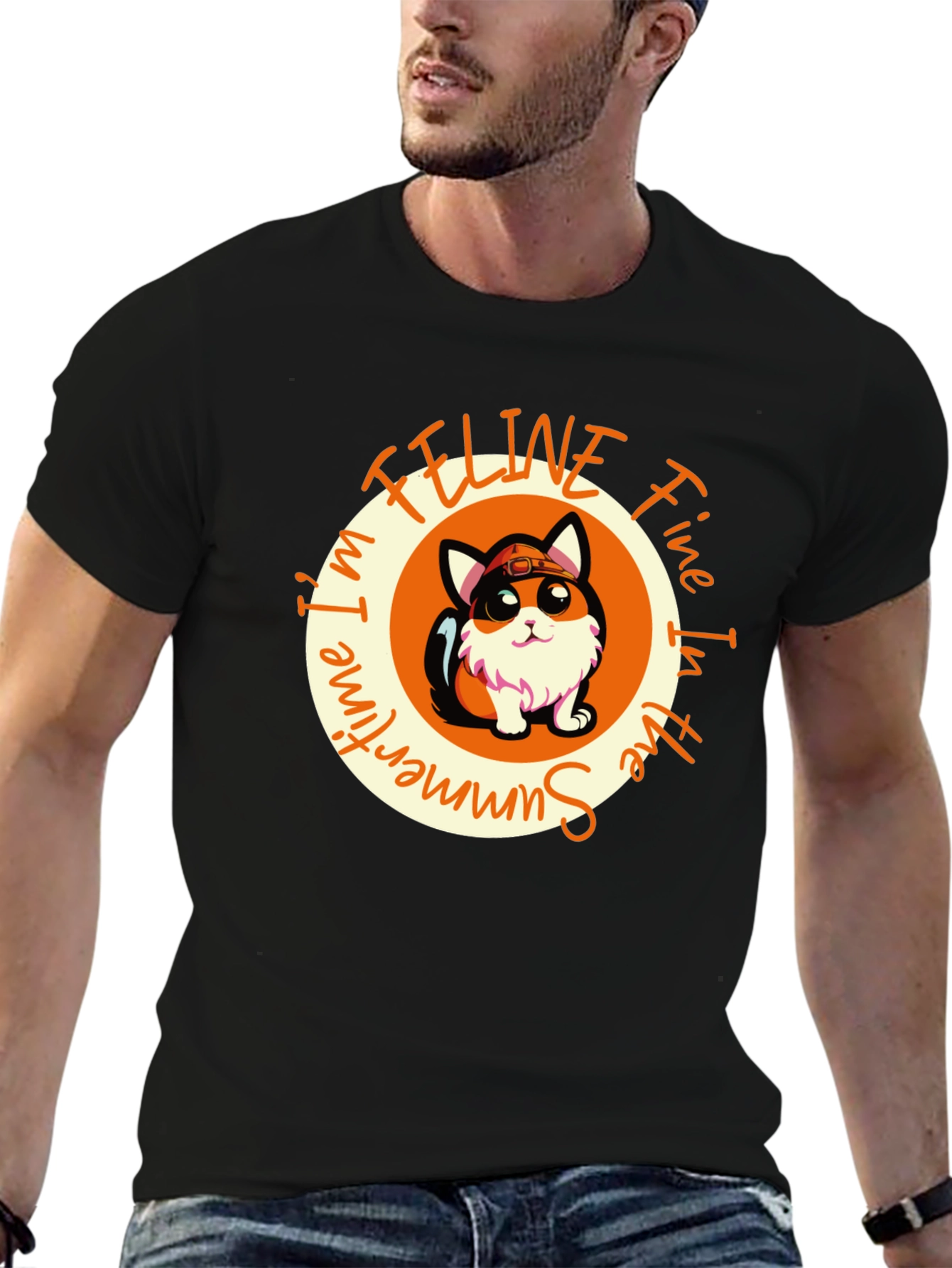 Feline Fine in the Summertime Graphic Tee