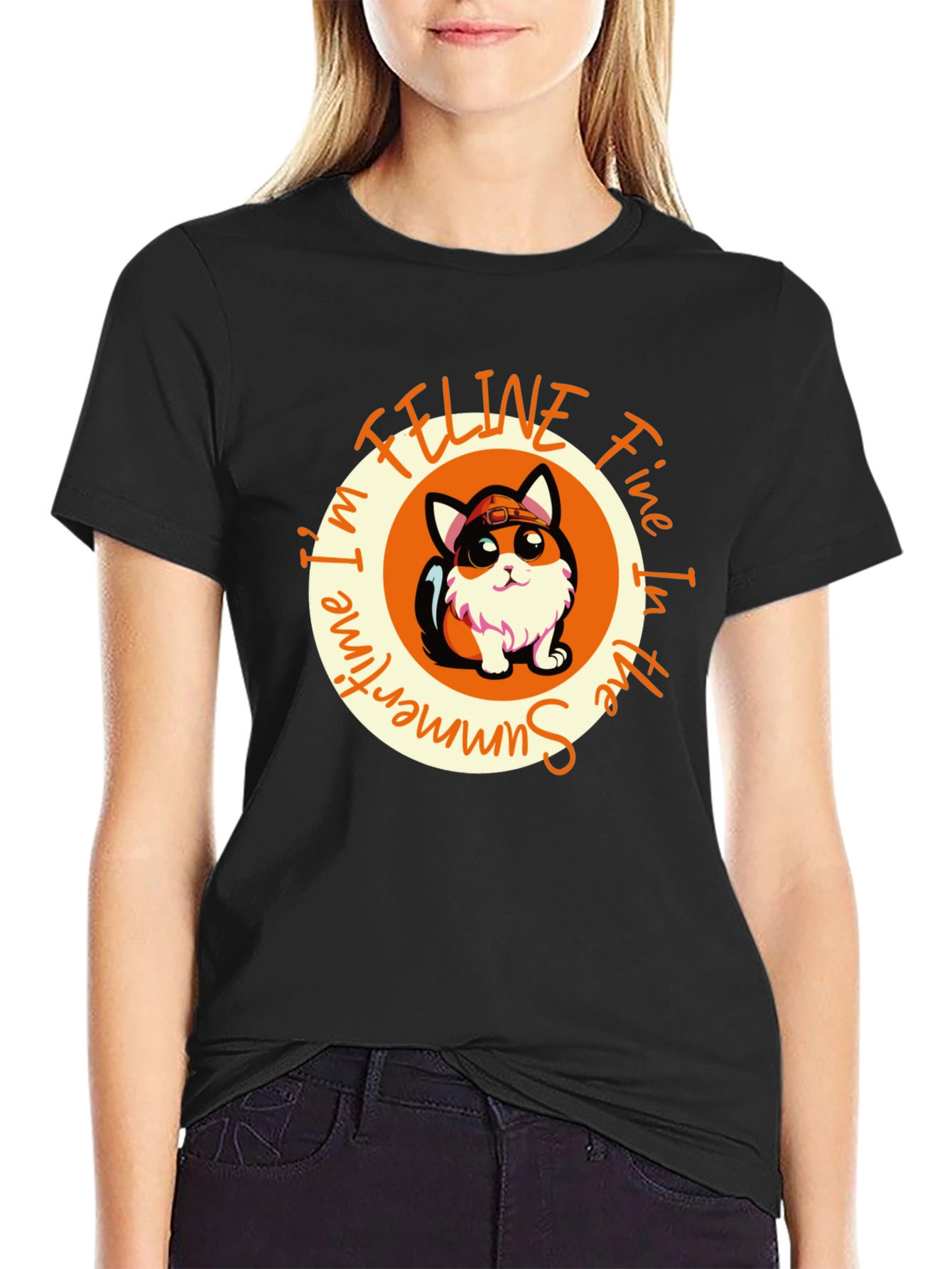 Feline Fine in the Summertime Graphic Tee