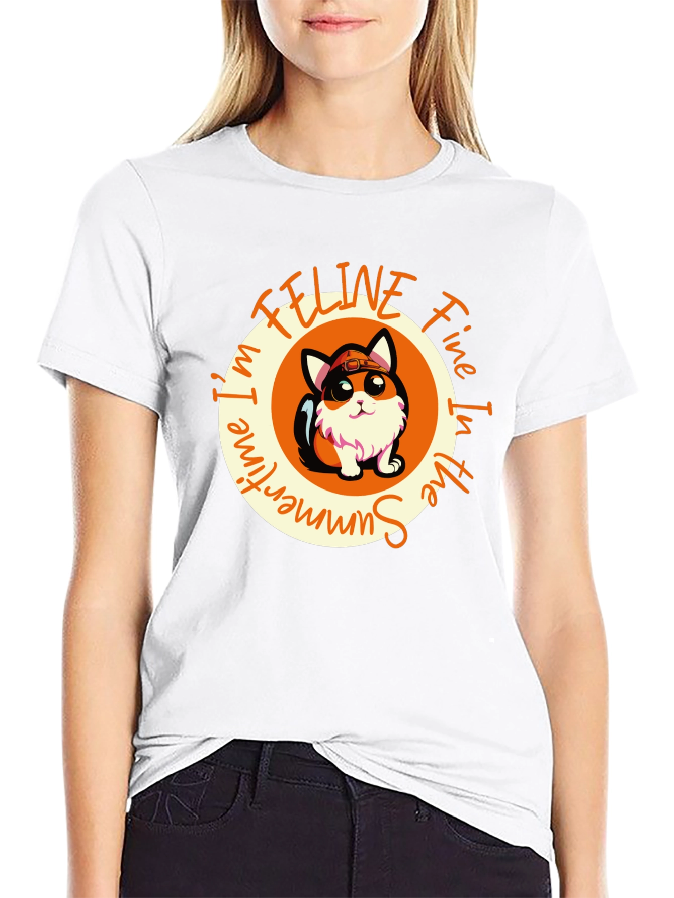 Feline Fine in the Summertime Graphic Tee