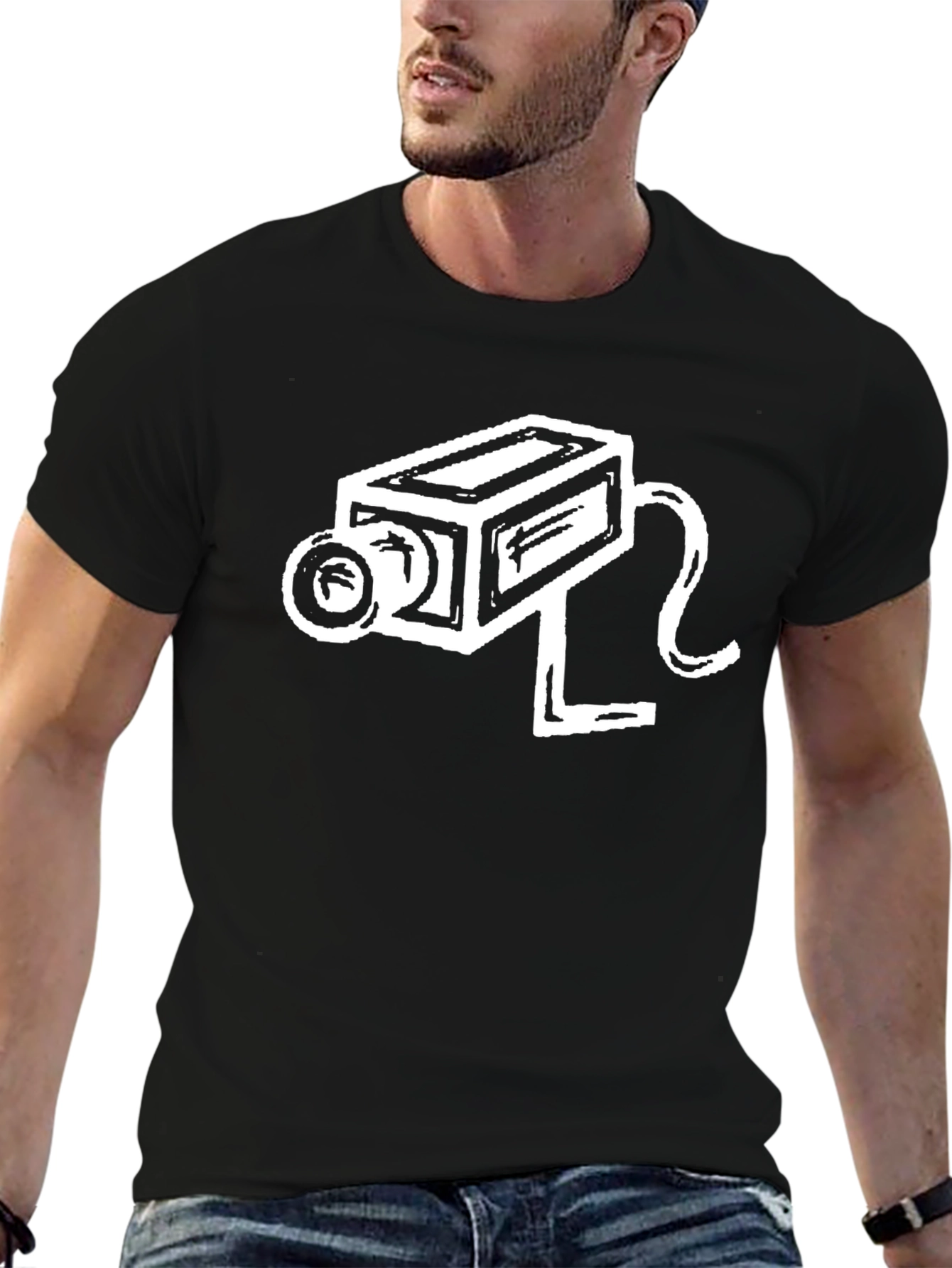 Retro Camera Graphic T-Shirt - Cool Black Tee