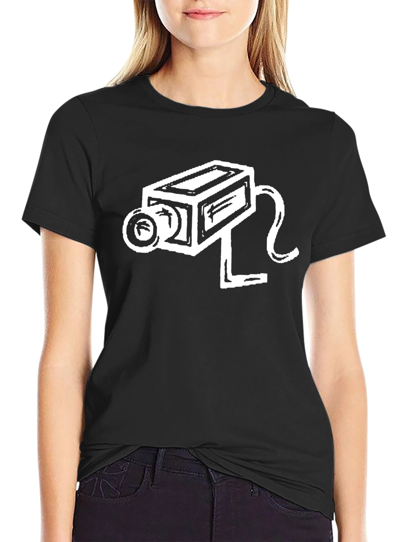 Retro Camera Graphic T-Shirt - Cool Black Tee
