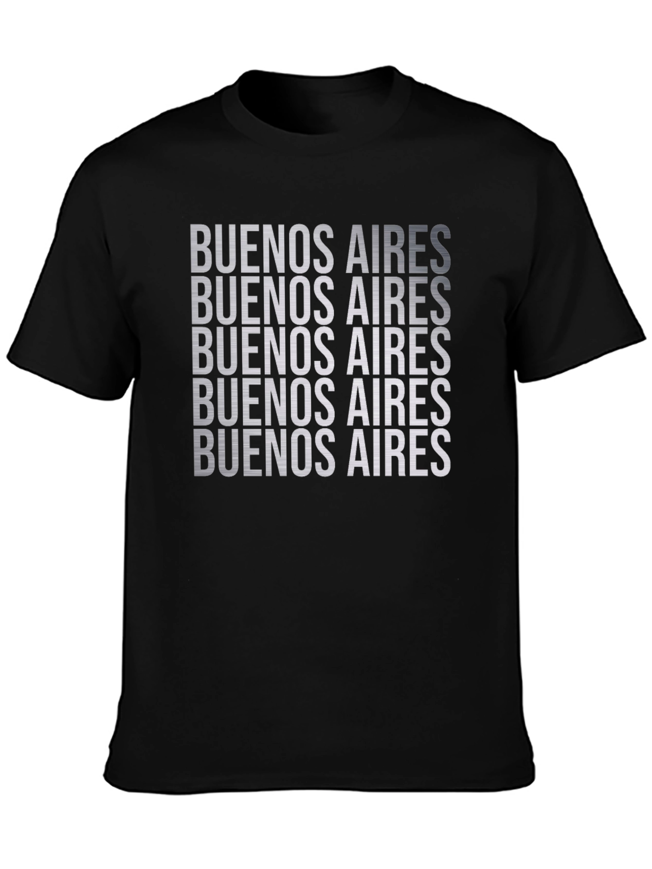 Buenos Aires Repeated Print Black T-Shirt